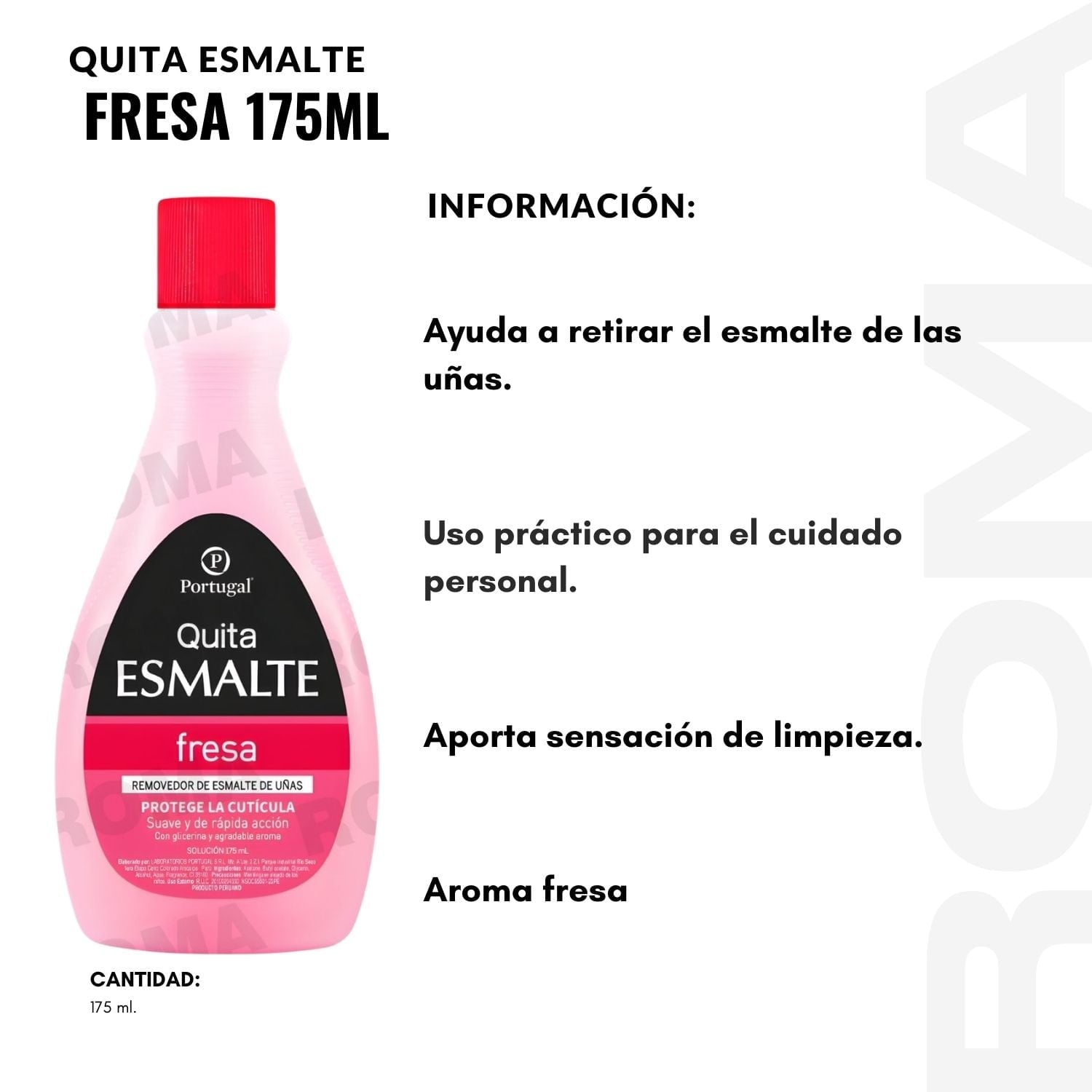 PACK 3 QUITA ESMALTE FRESA PORTUGAL 175ML - 2