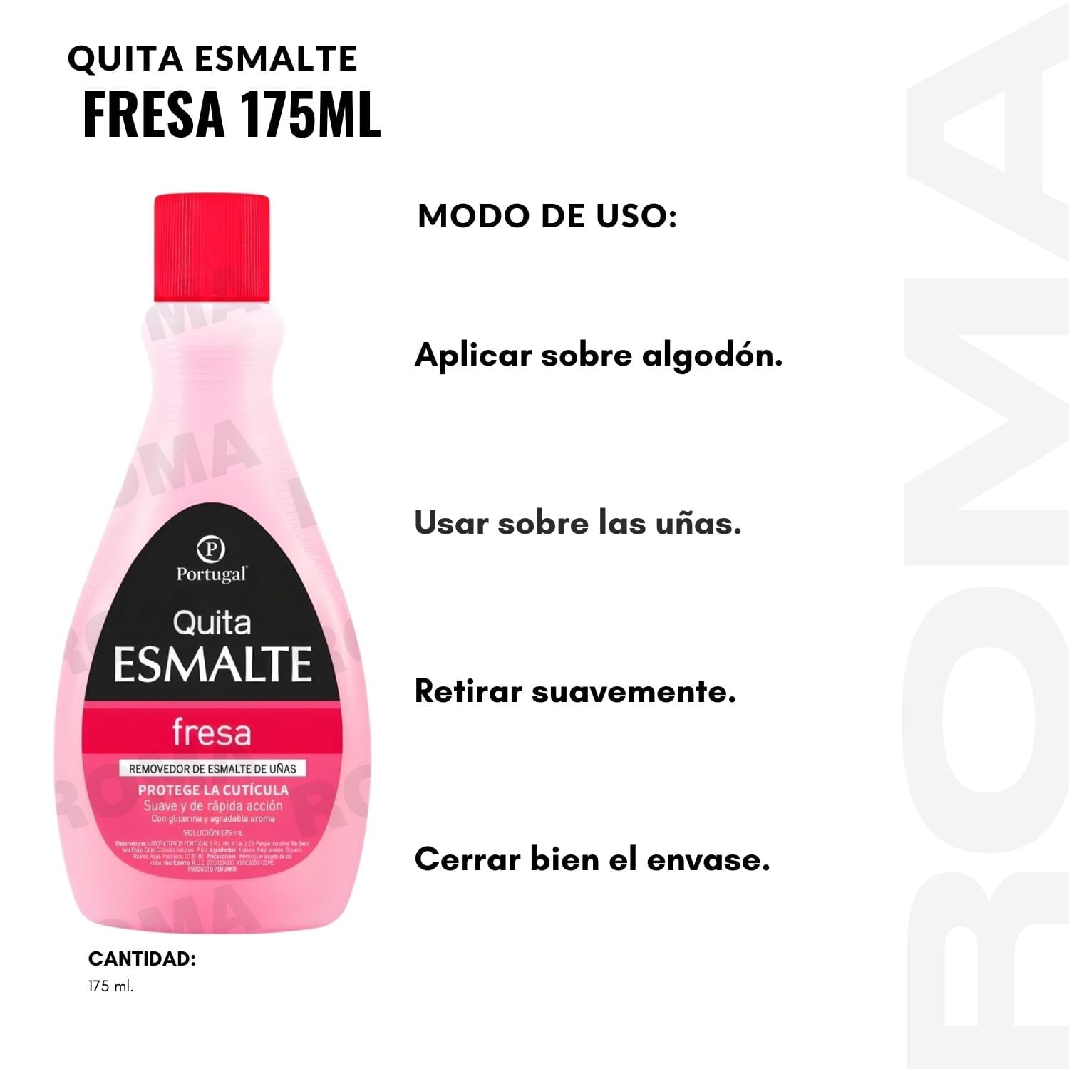 PACK 3 QUITA ESMALTE FRESA PORTUGAL 175ML - 3