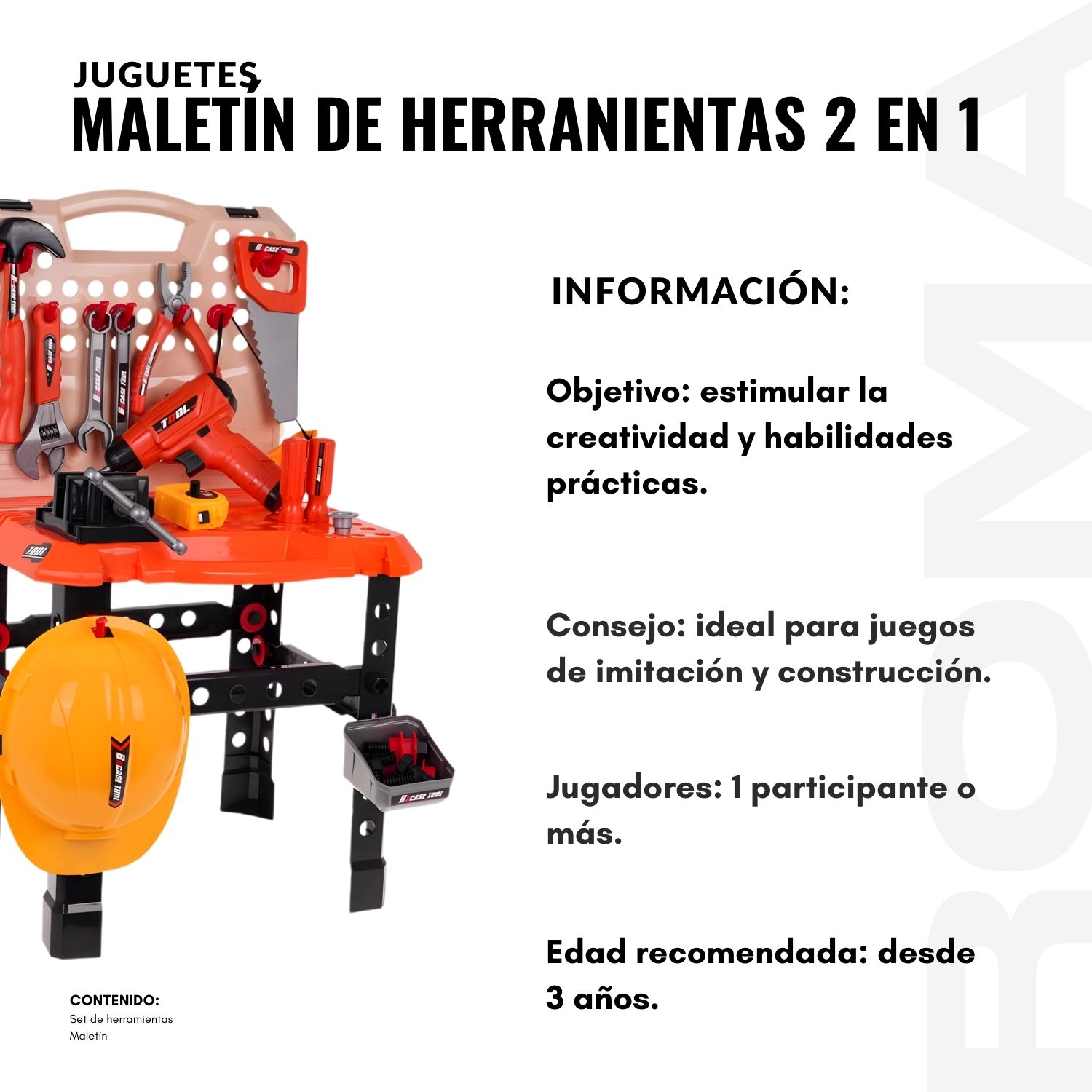 JUGUETE MALETÍN DE HERRAMIENTAS 2 EN 1 - 2
