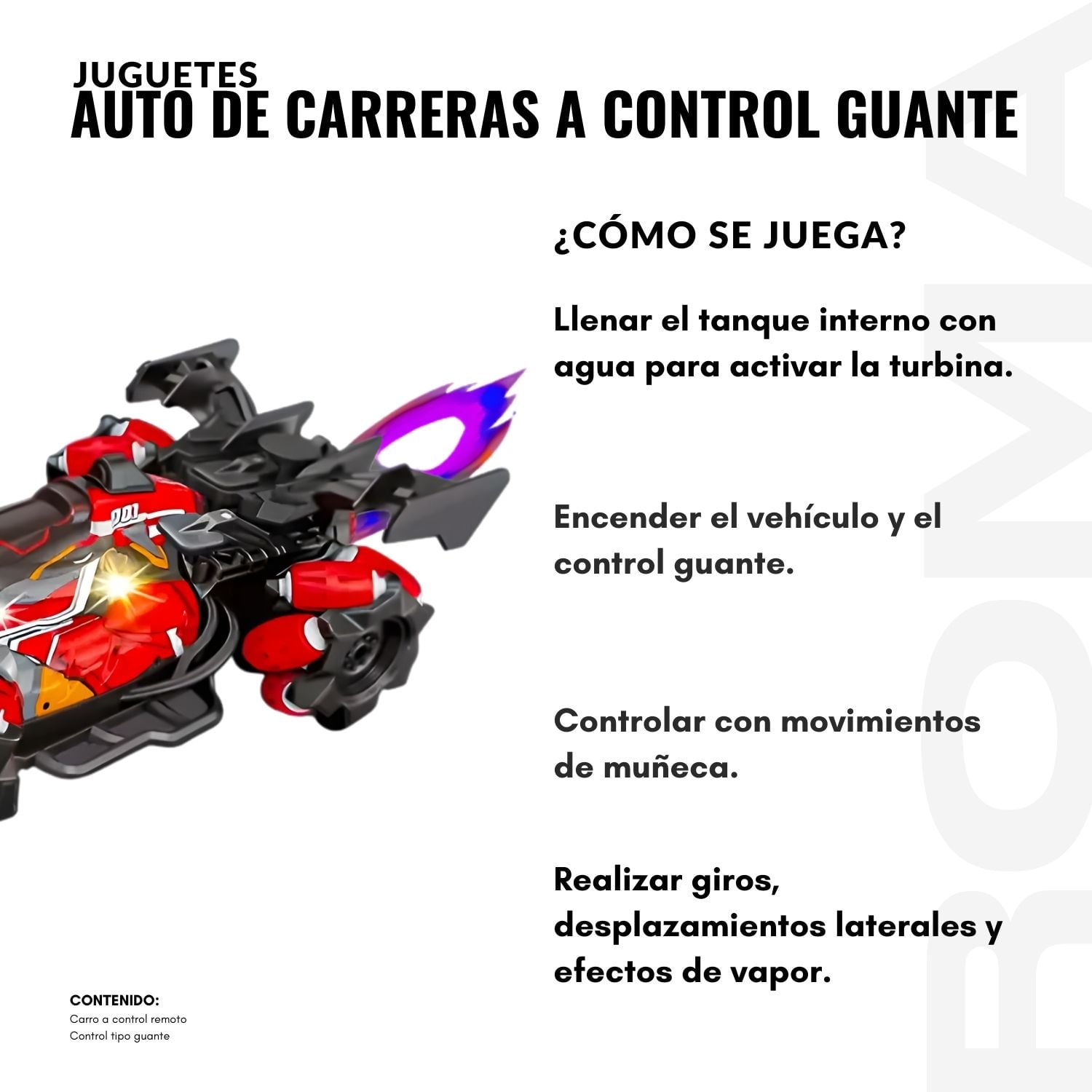 JUGUETE AUTO DE CARRERAS A CONTROL GUANTE - 3