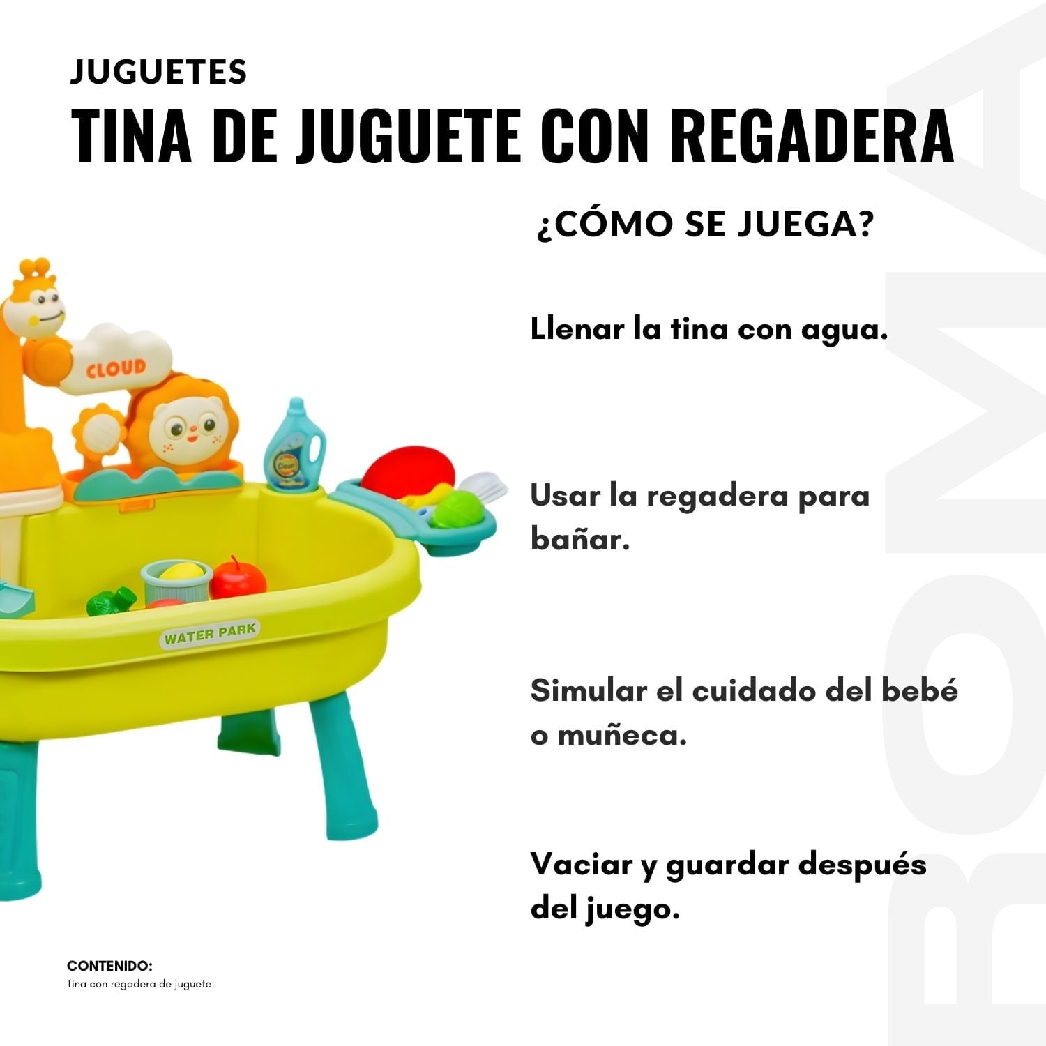 TINA DE JUGUETE CON REGADERA - 3