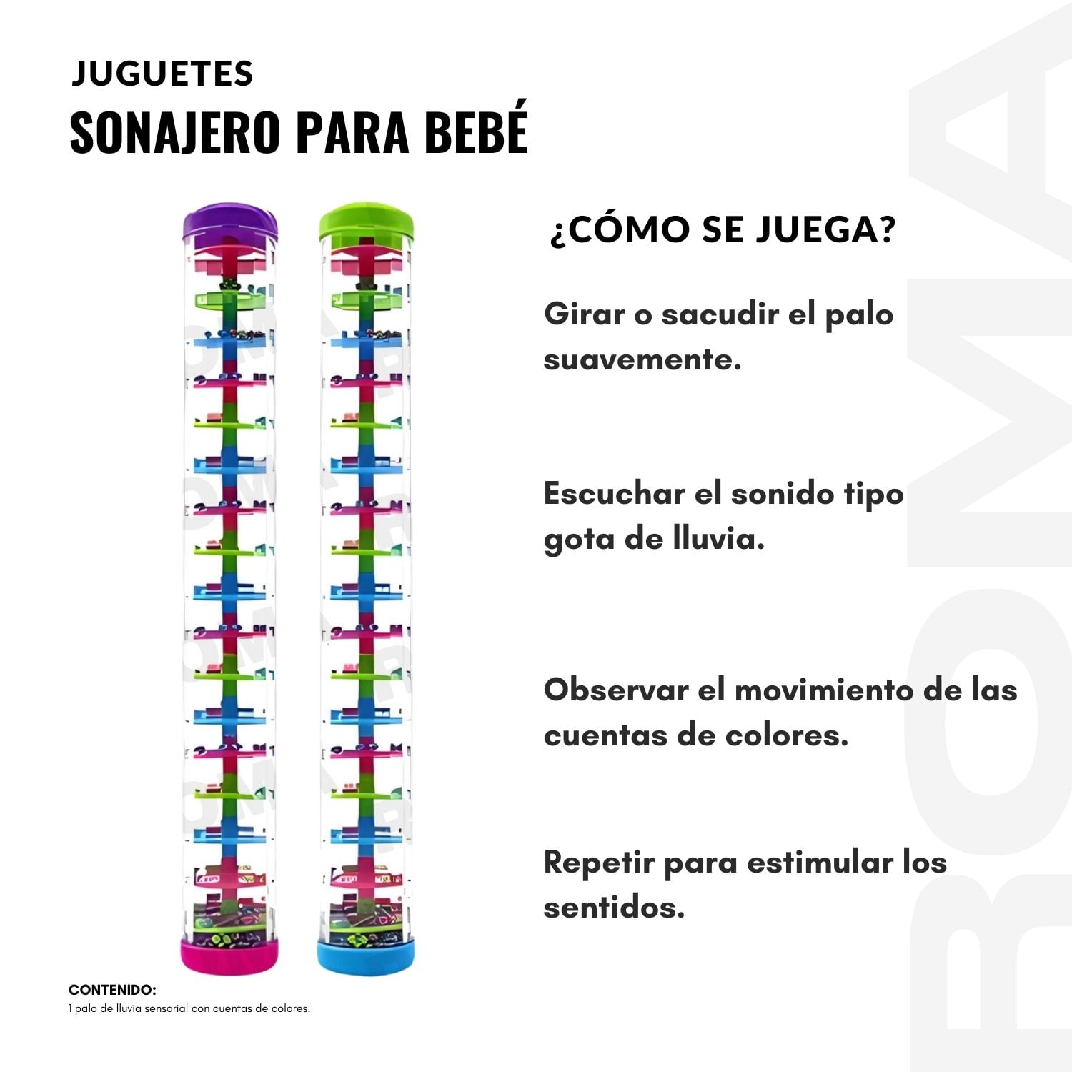 SONAJERO GRANDE PALO DE LLUVIA PARA BEBÉ - 3