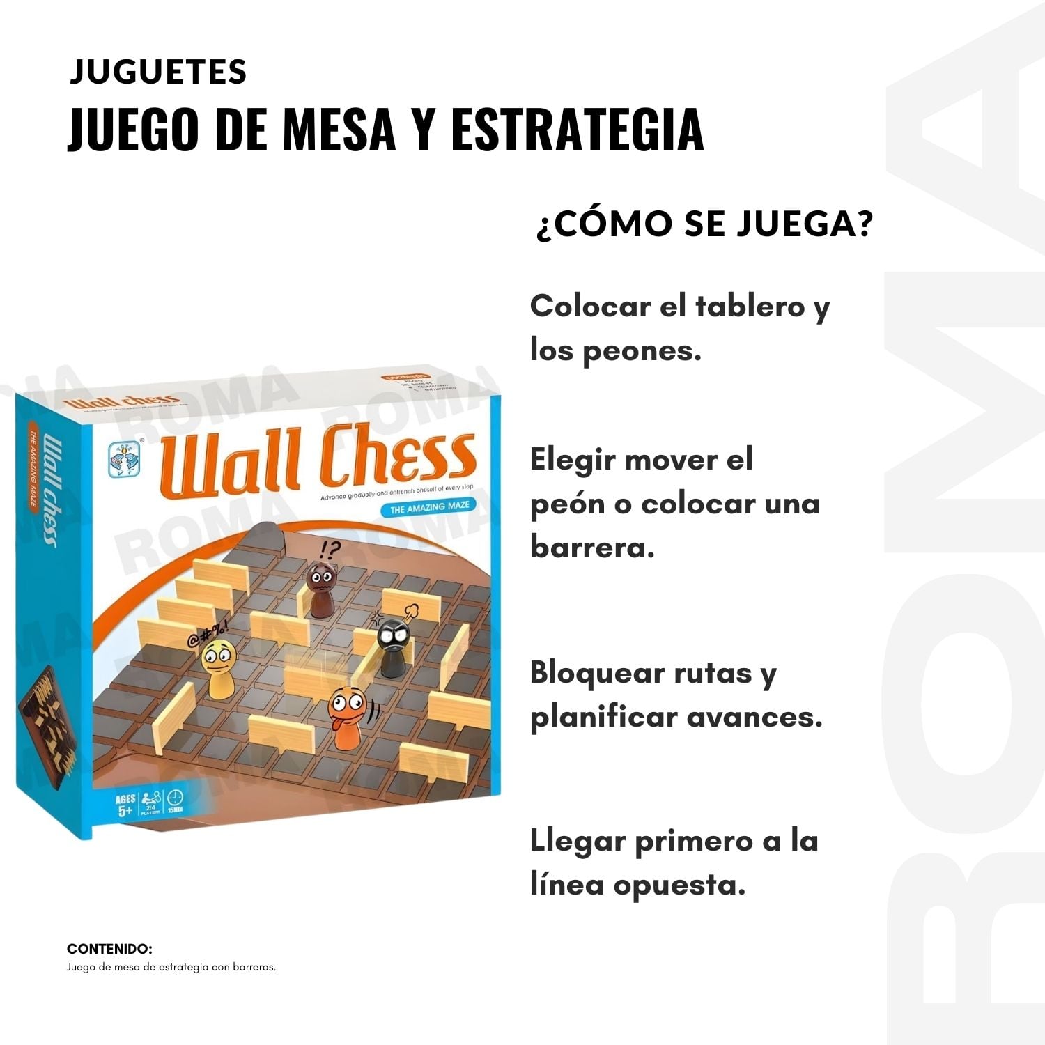 AJEDREZ DE PARED JUEGO DE MESA Y ESTRATEGIA - 3
