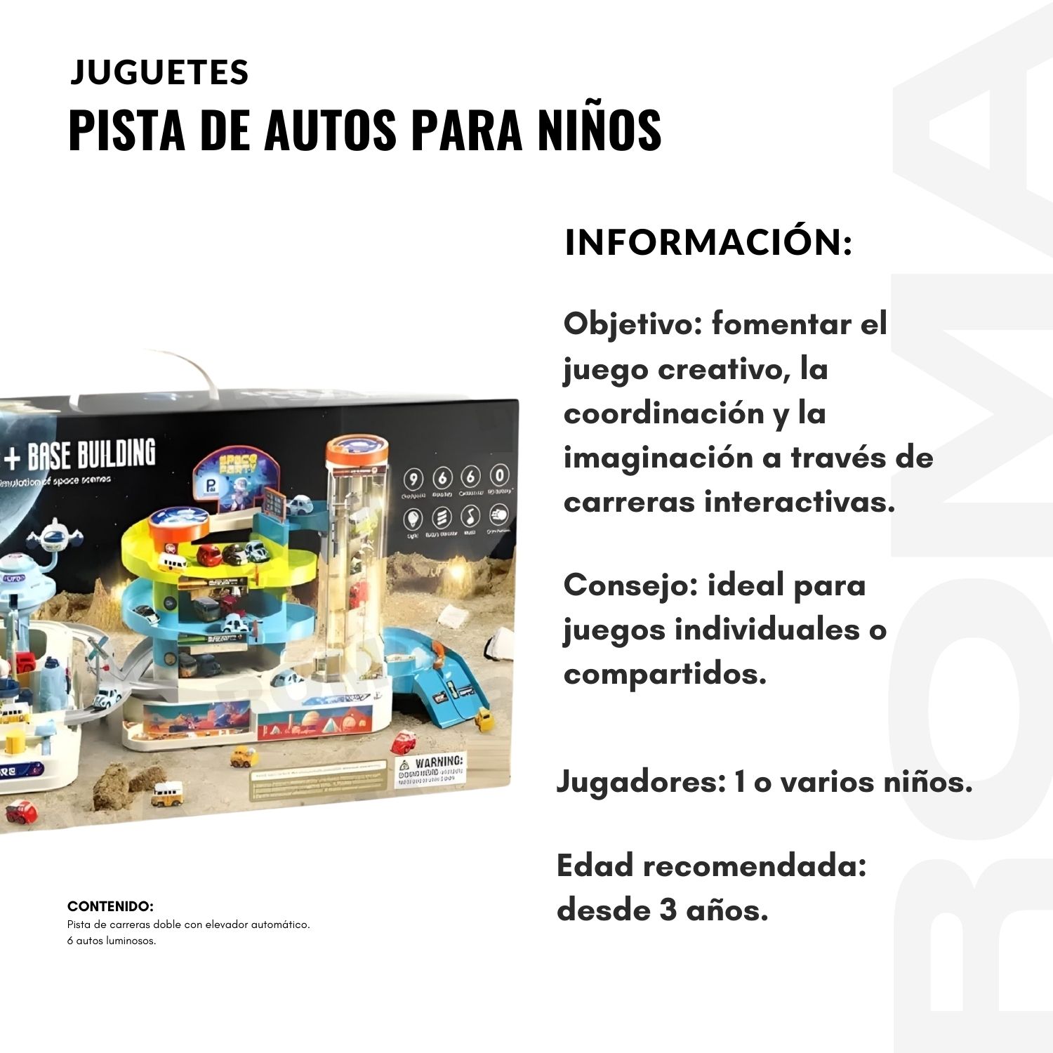 PISTA DOBLE DE AUTOS ASTRONAUTA PARA NIÑOS - 2