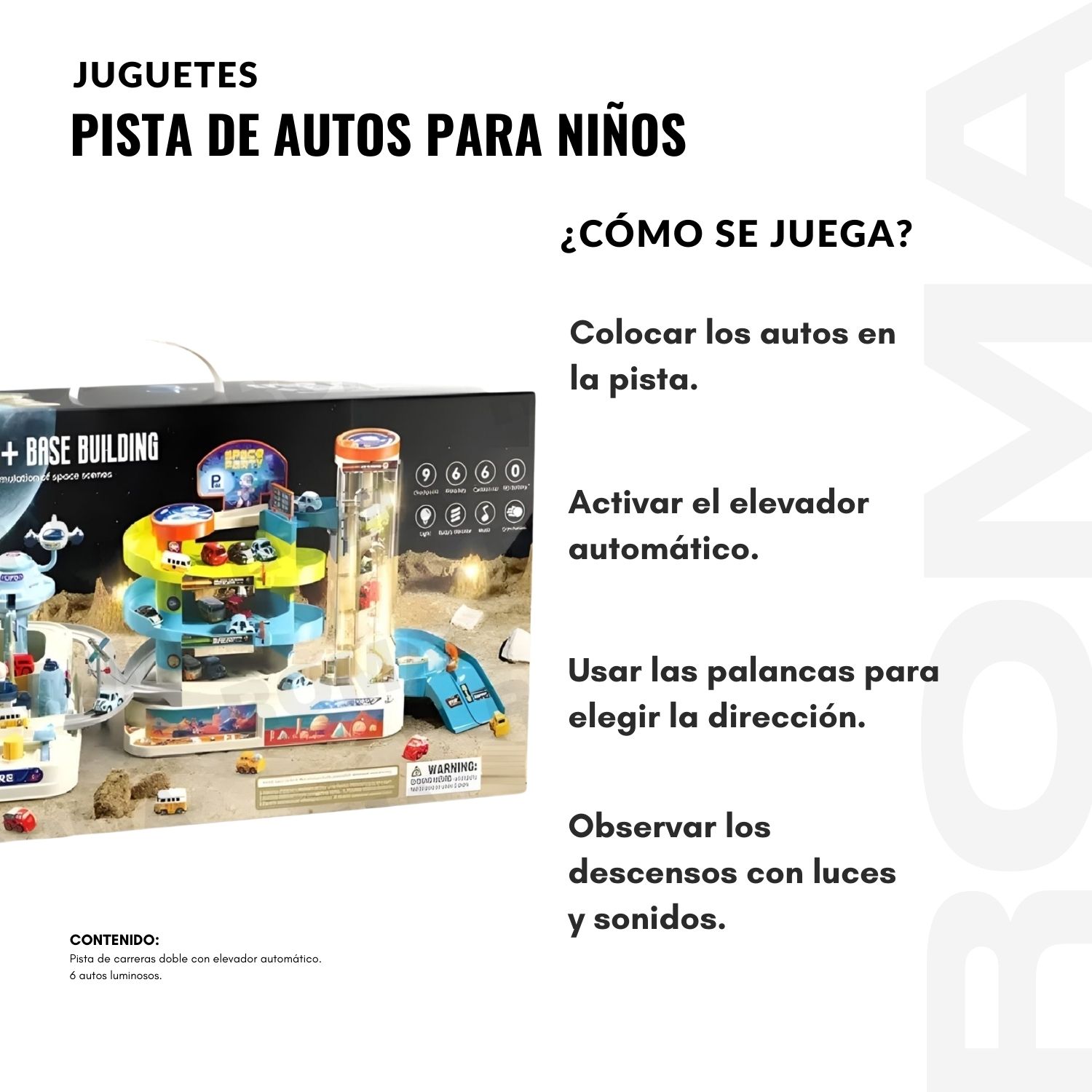 PISTA DOBLE DE AUTOS ASTRONAUTA PARA NIÑOS - 3