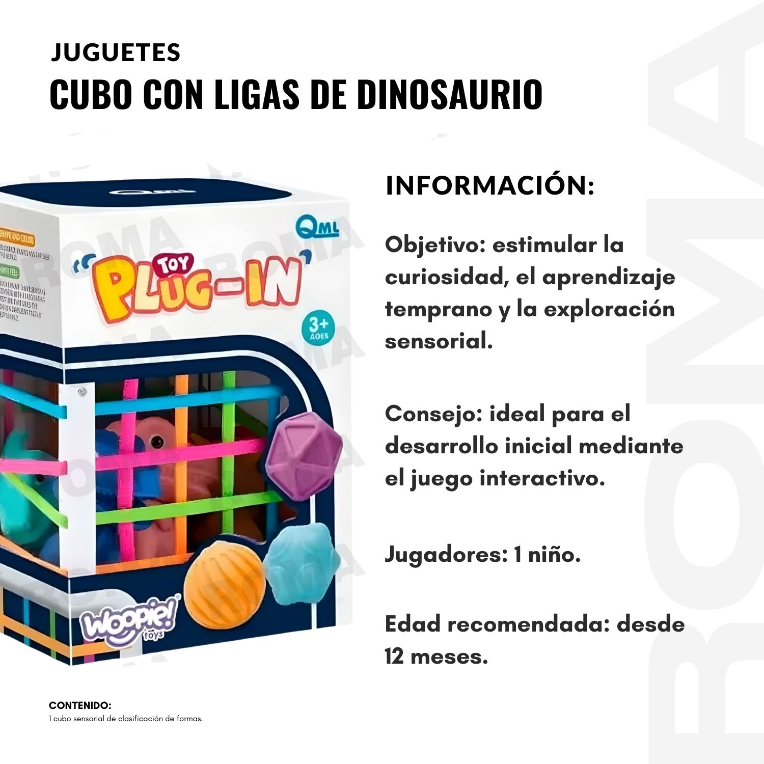 CUBO CON LIGAS DE DINOSAURIO - 2