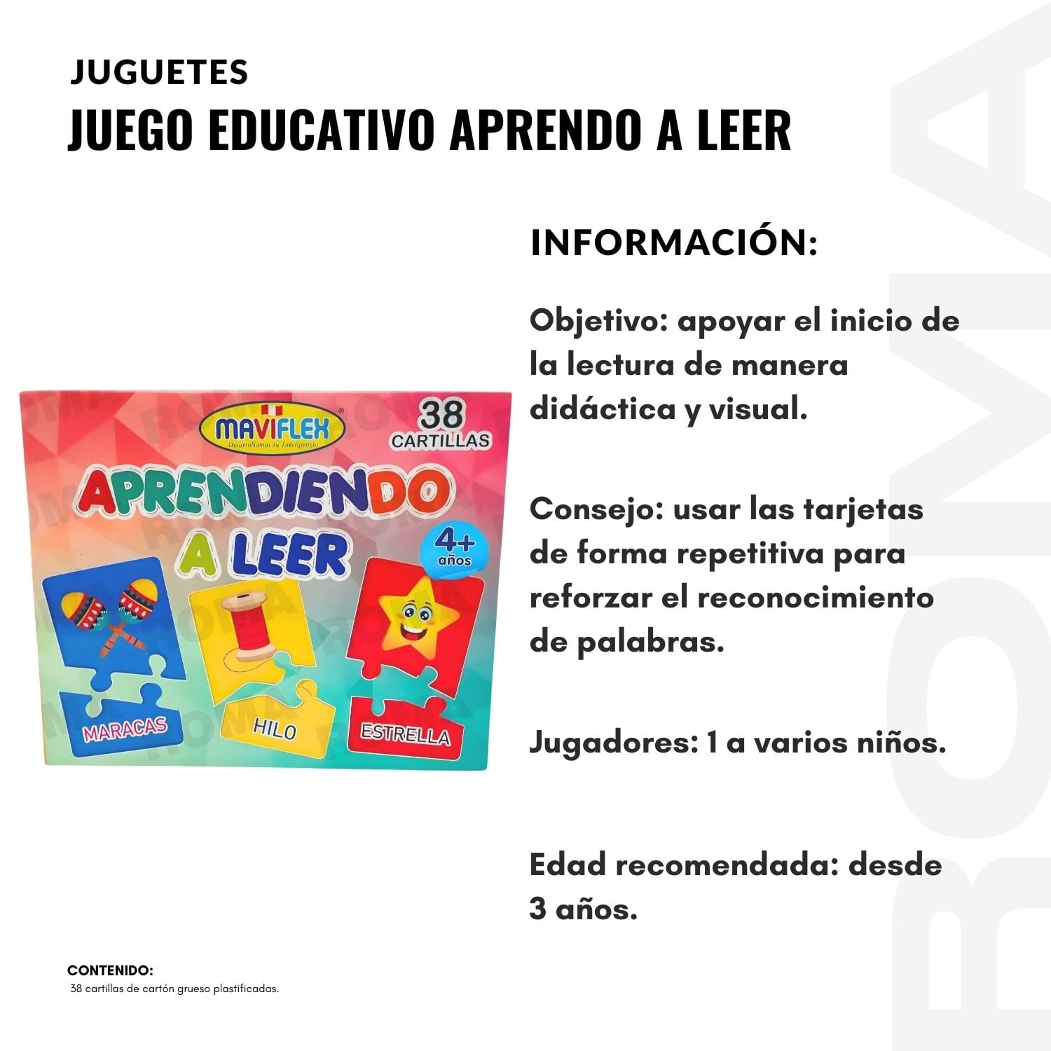 JUEGO EDUCATIVO APRENDO A LEER DE CARTÓN - 2