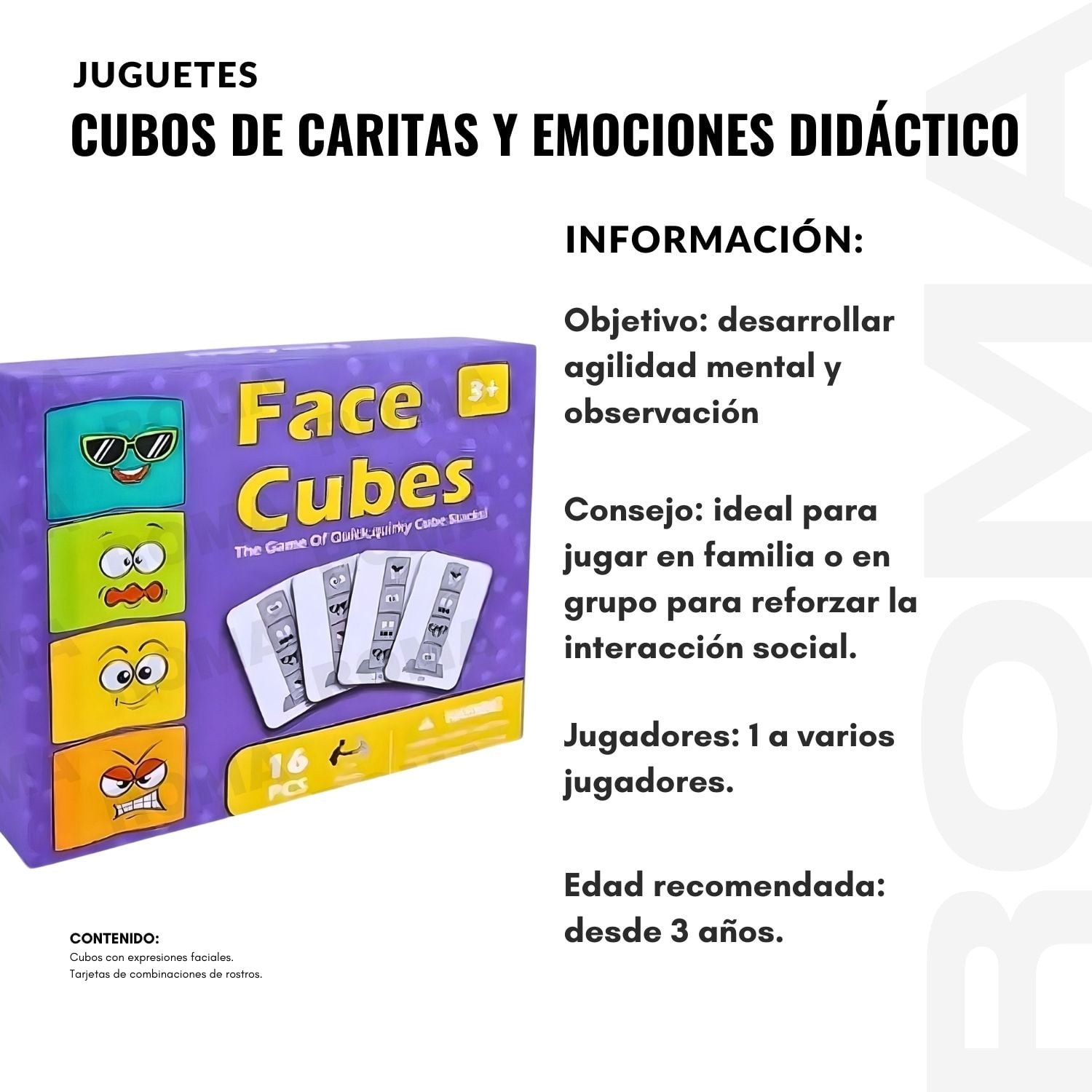 JUEGO DE CUBOS CON CARITAS - 2