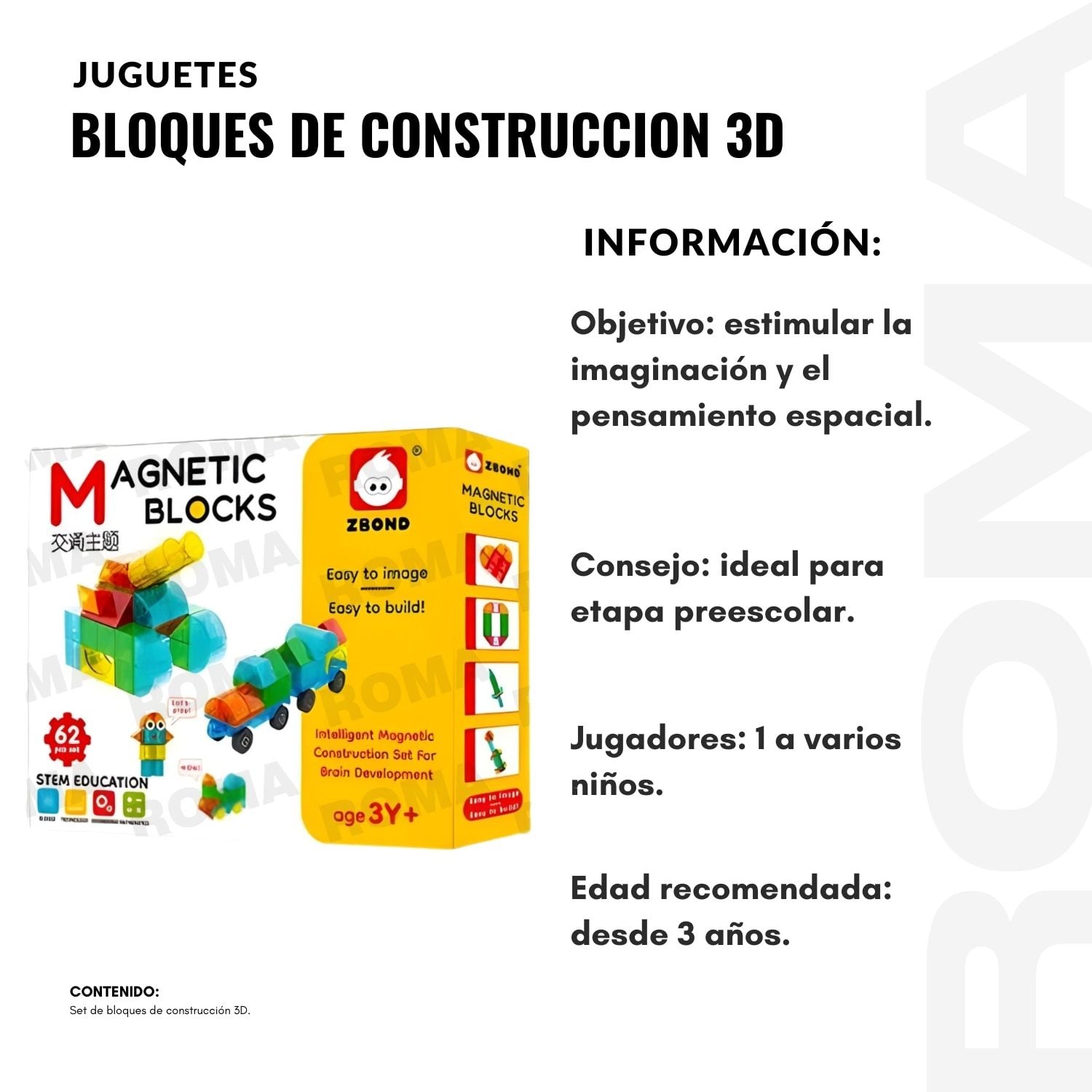 BLOQUES DE CONSTRUCCION MAGNETICOS 62 PIEZAS - 2
