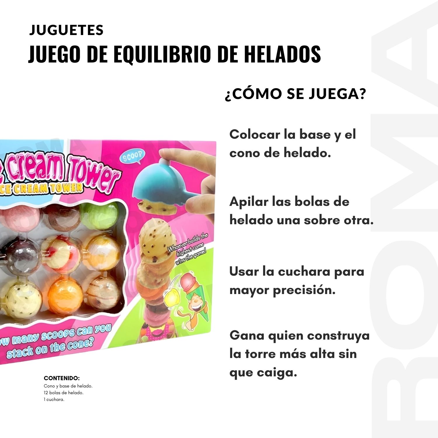 JUEGO TORRE DE EQUILIBRIO DE HELADOS - - 3