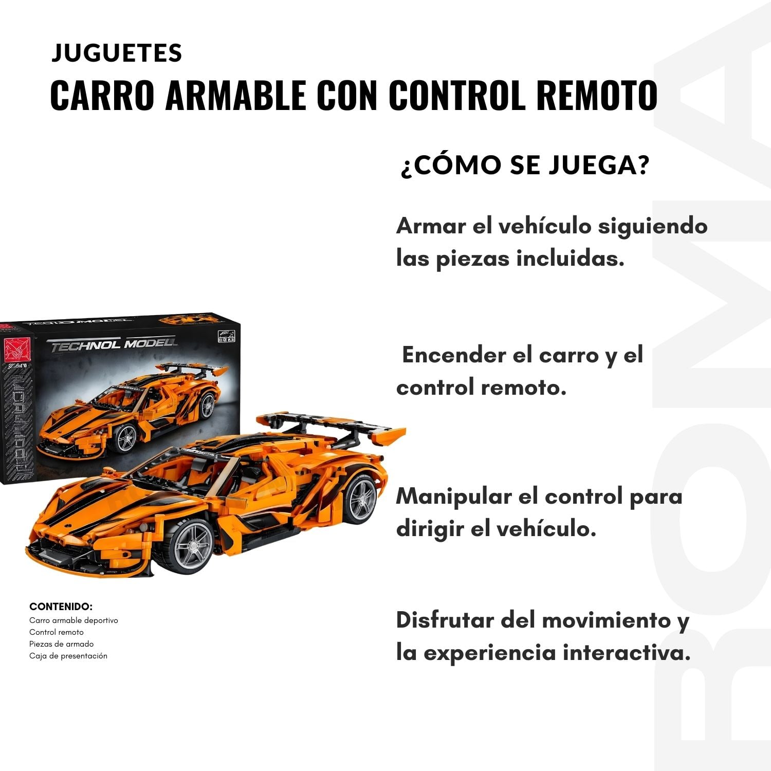 CARRO LEGO ARMABLE CON CONTROL REMOTO - 3