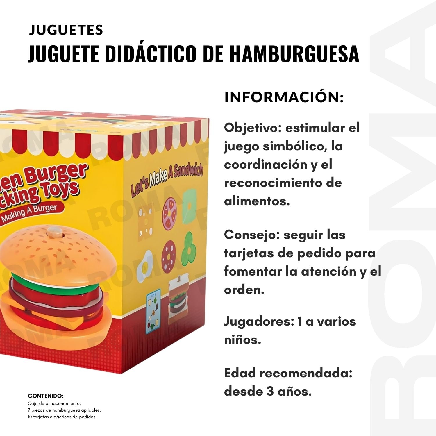 JUGUETE DE HAMBURGUESA Y SANDWICH - 2