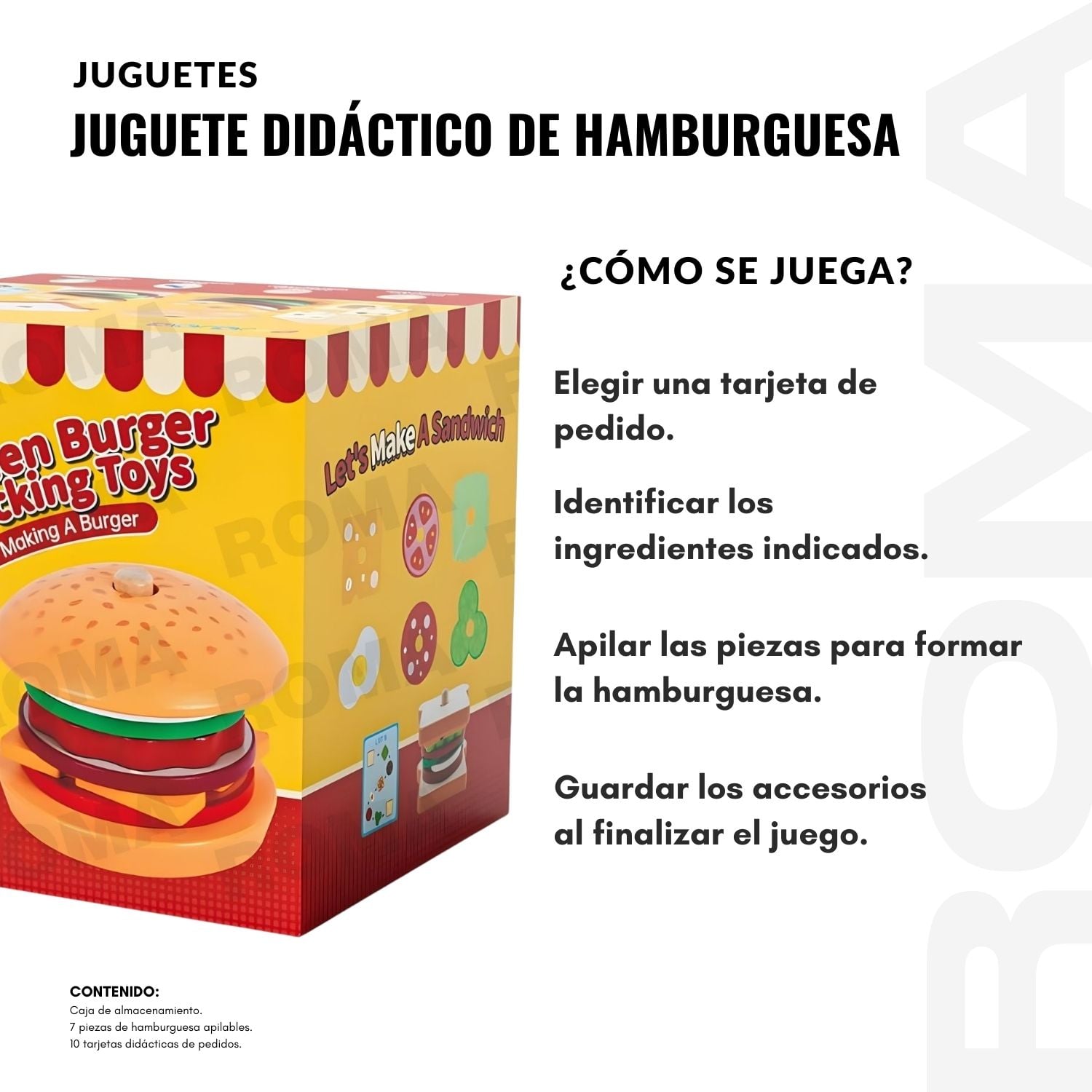 JUGUETE DE HAMBURGUESA Y SANDWICH - 3