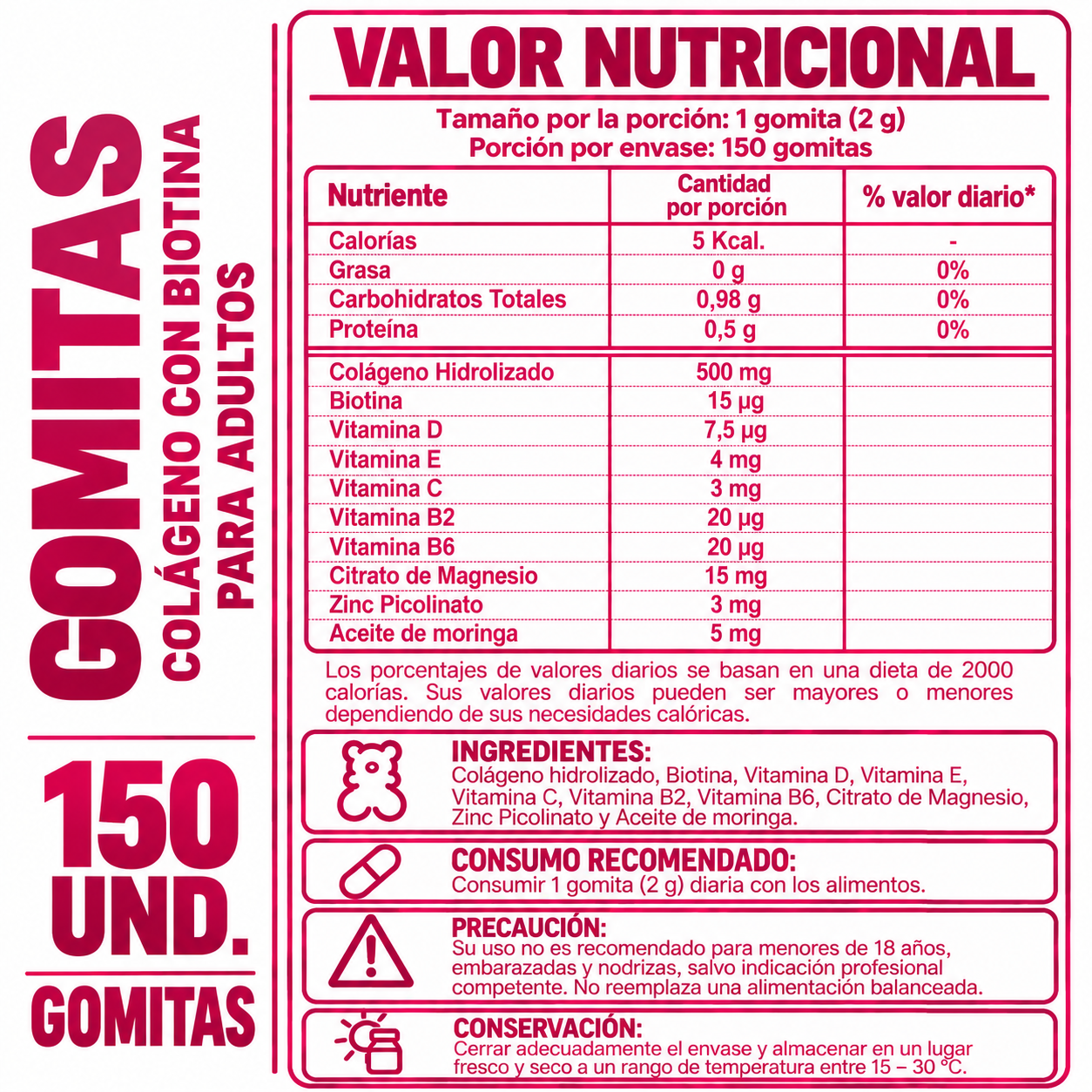 PACK 3 GOMITAS DE COLÁGENO PARA ADULTOS SOTTCOR LABS 150 UNIDADES - 2