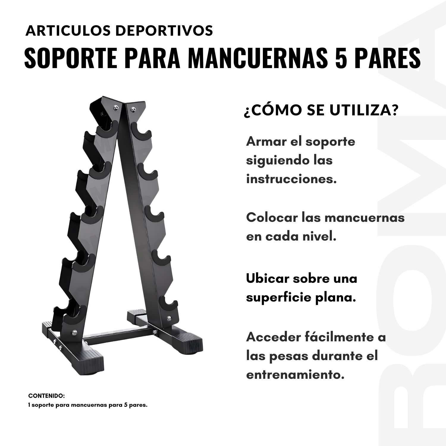 SOPORTE PARA MANCUERNAS 5 PARES - 3