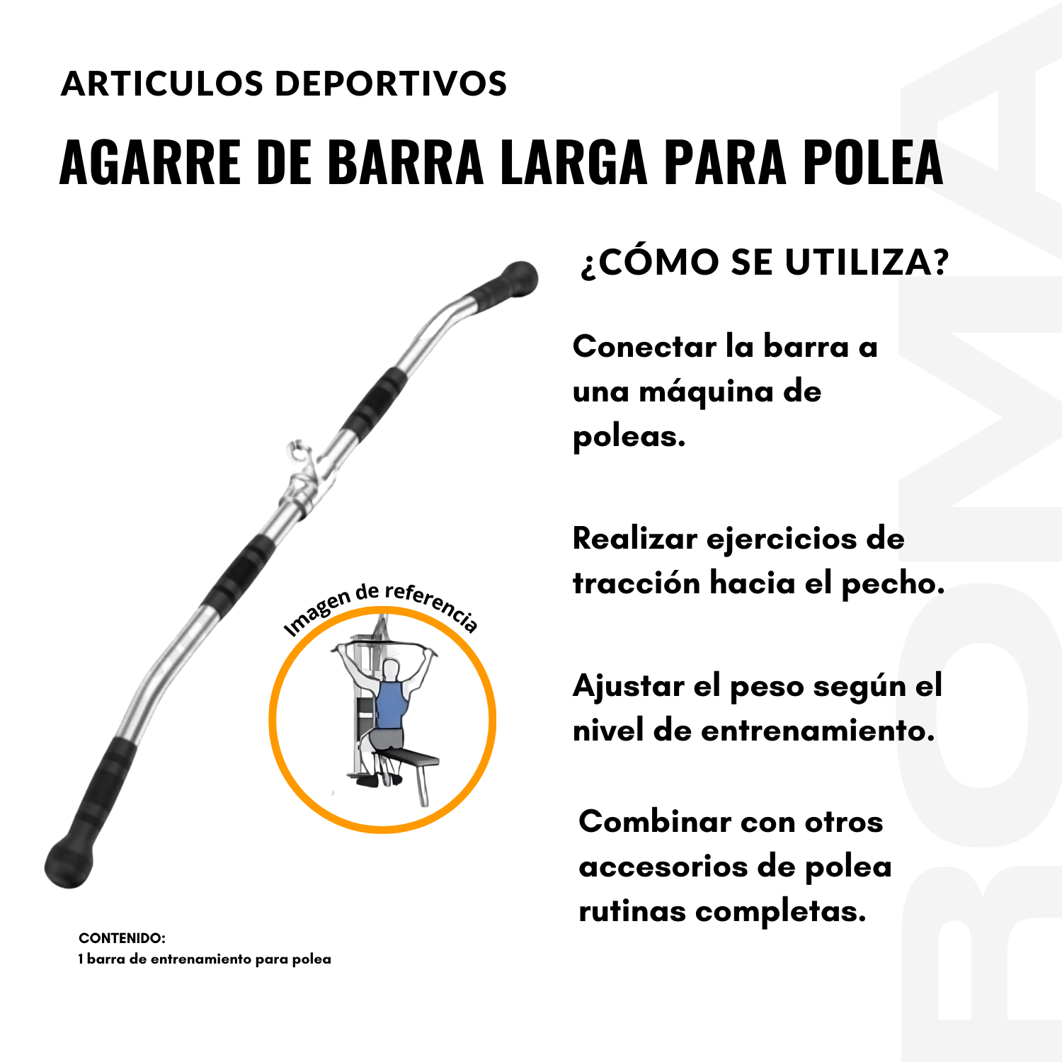 BARRA DE ENTRENAMIENTO PARA POLEA TIPO V - 3