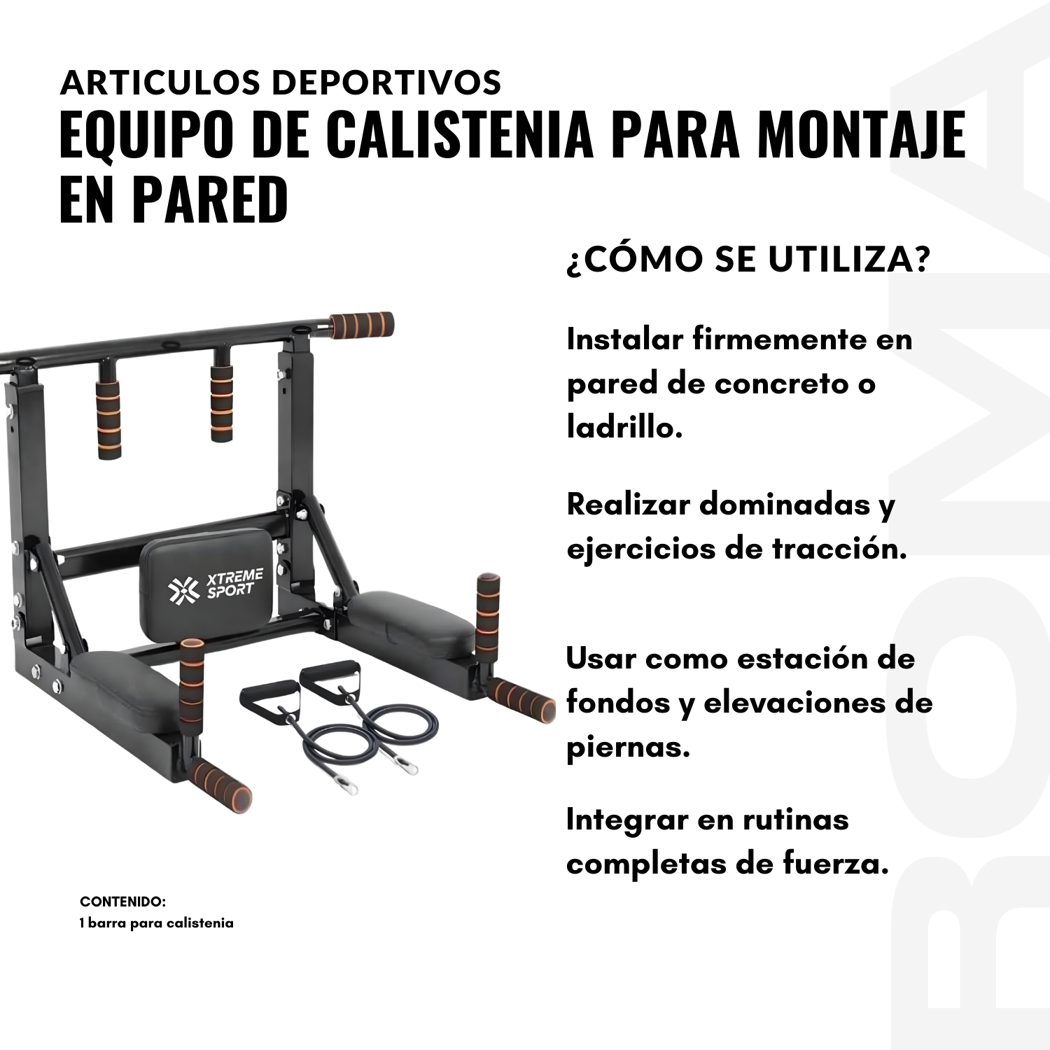EQUIPO DE CALISTENIA PARA MONTAJE EN PARED - 3