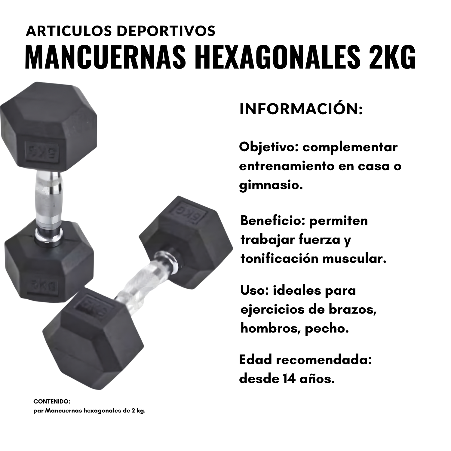 MANCUERNAS HEXAGONALES 2KG - 2