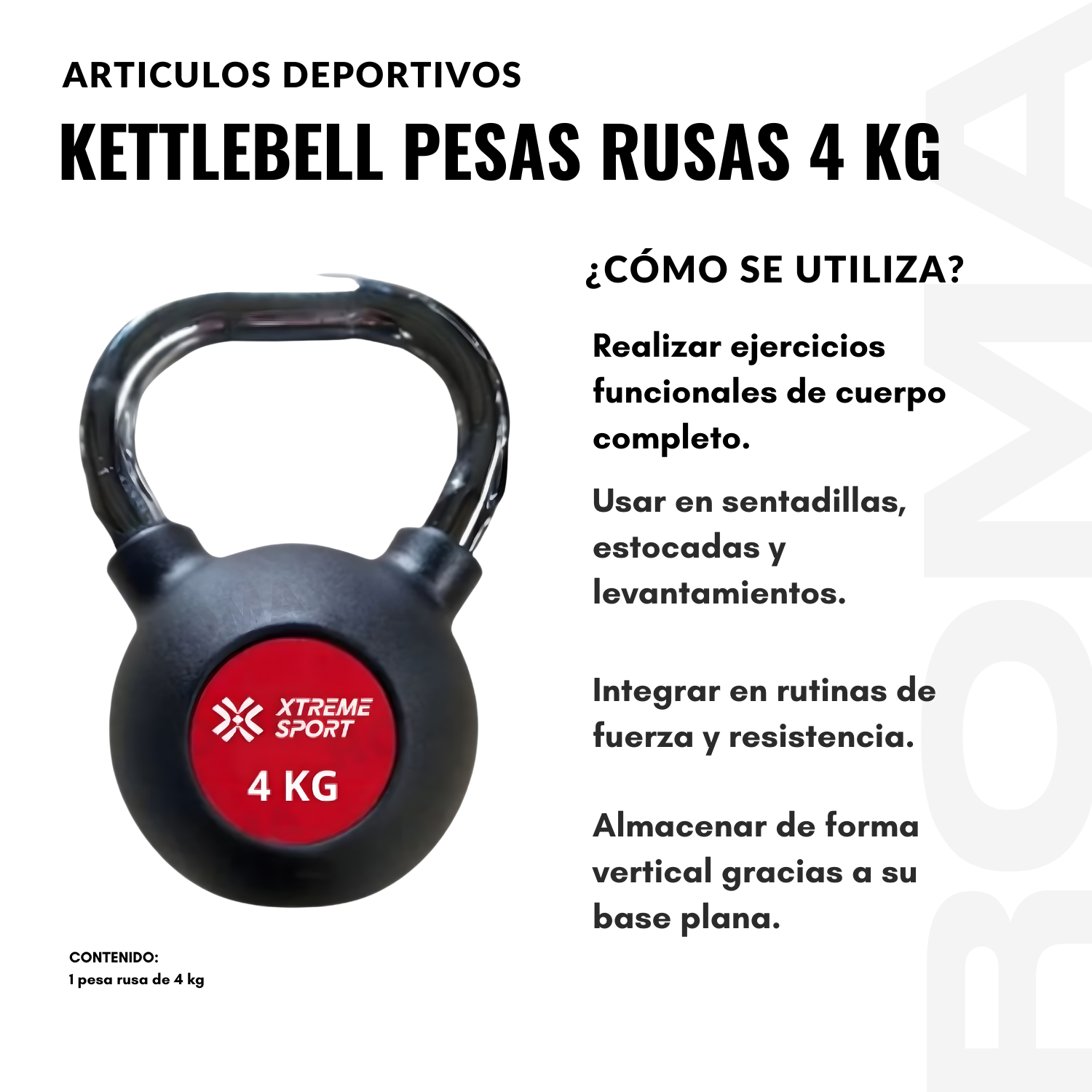 KETTLEBELL PESAS RUSAS 4 KG - 3