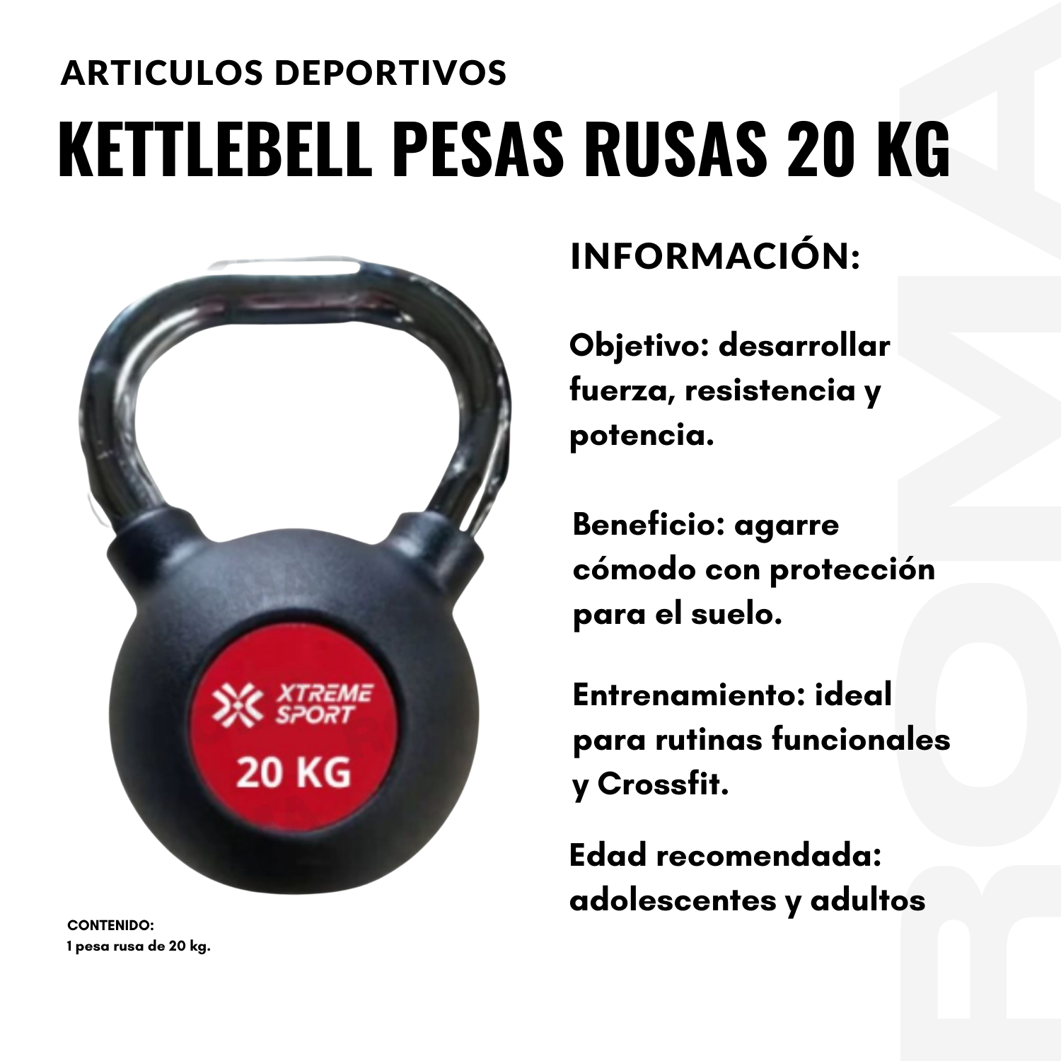 KETTLEBELL PESAS RUSAS 20 KG - 2