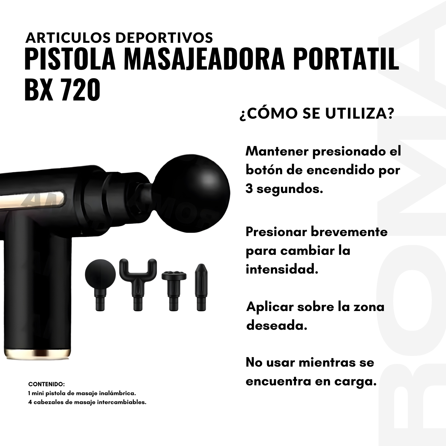 PISTOLA MASAJEADORA PORTATIL CON PANTALLA BX 720 - 3