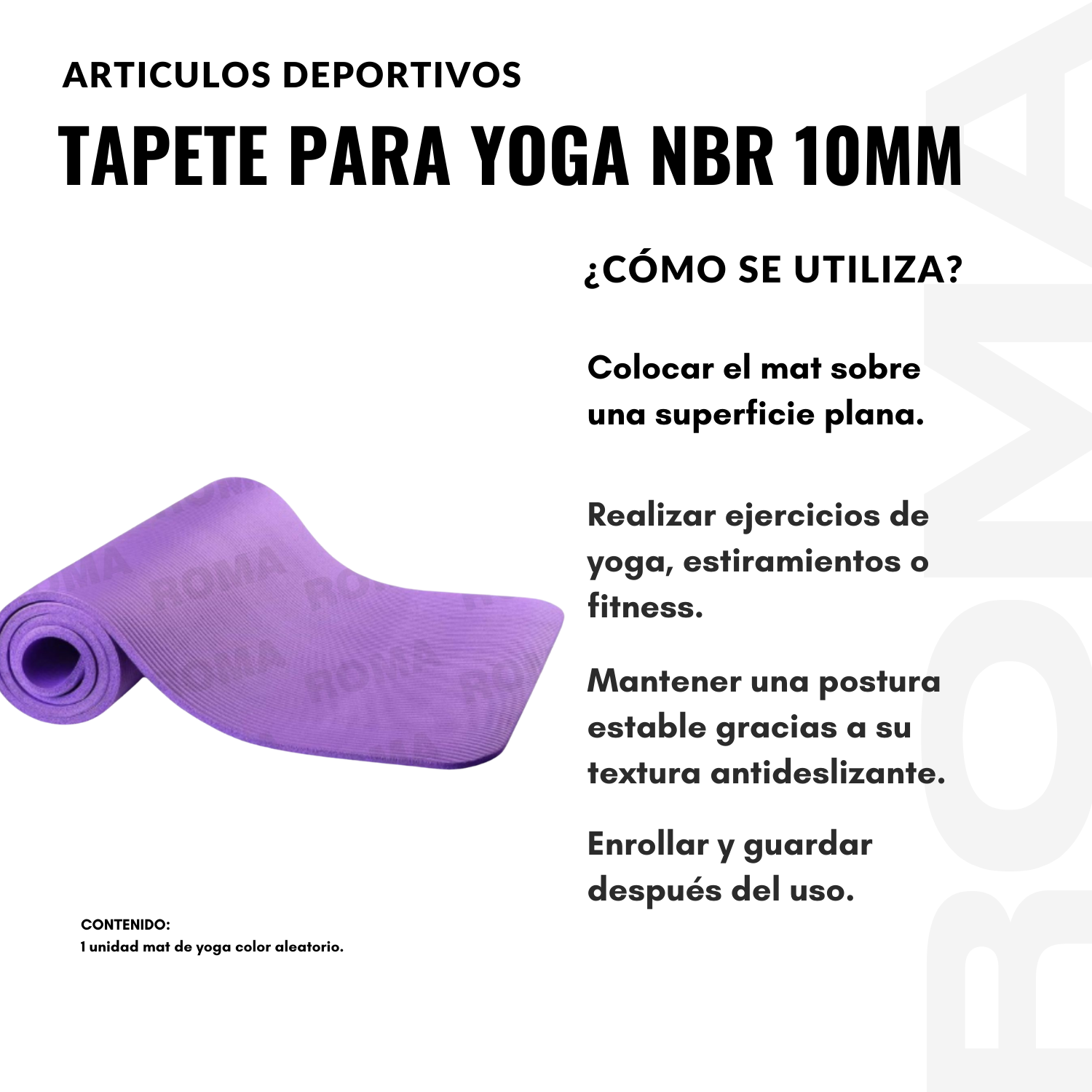 TAPETE PARA YOGA NBR 10 MM - 3