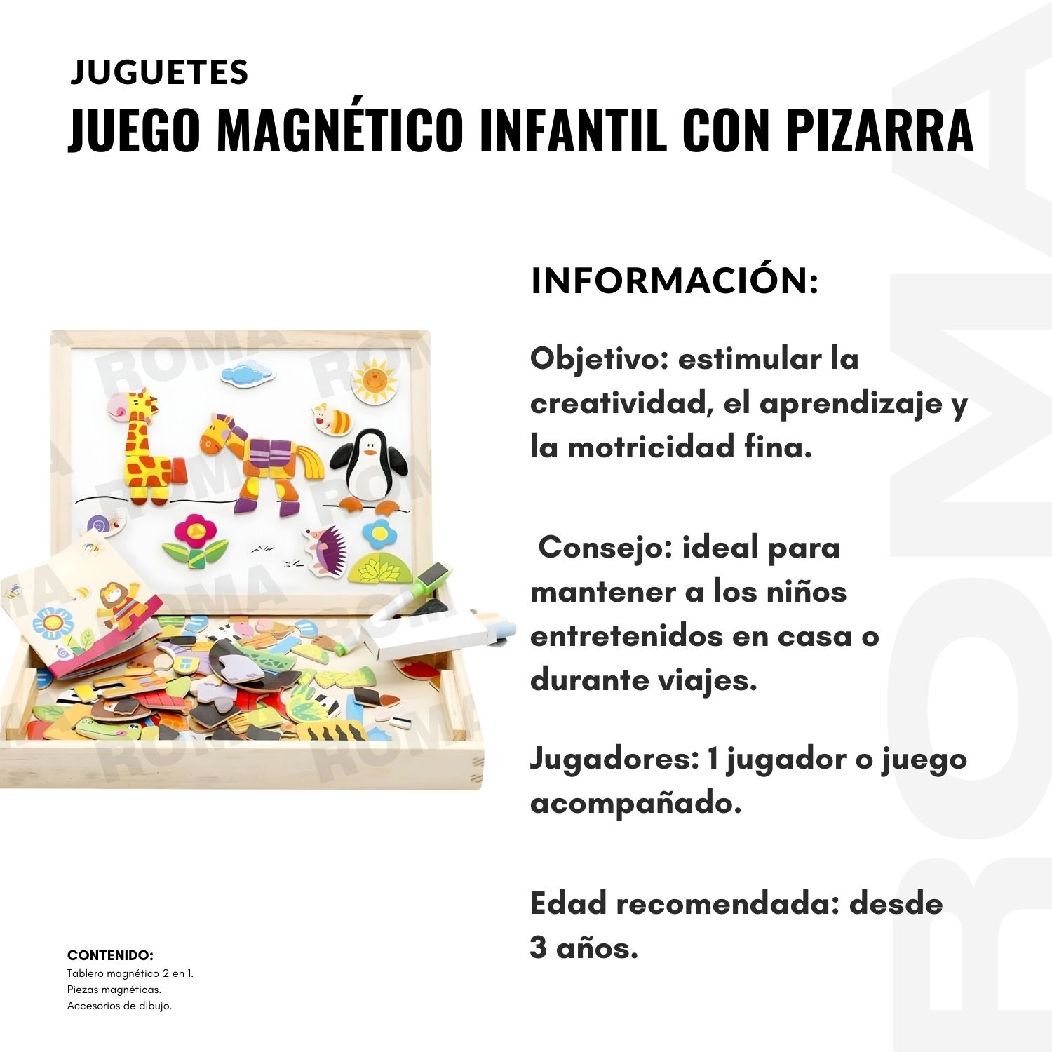 JUEGO MAGNÉTICO INFANTIL CON PIZARRA - 2