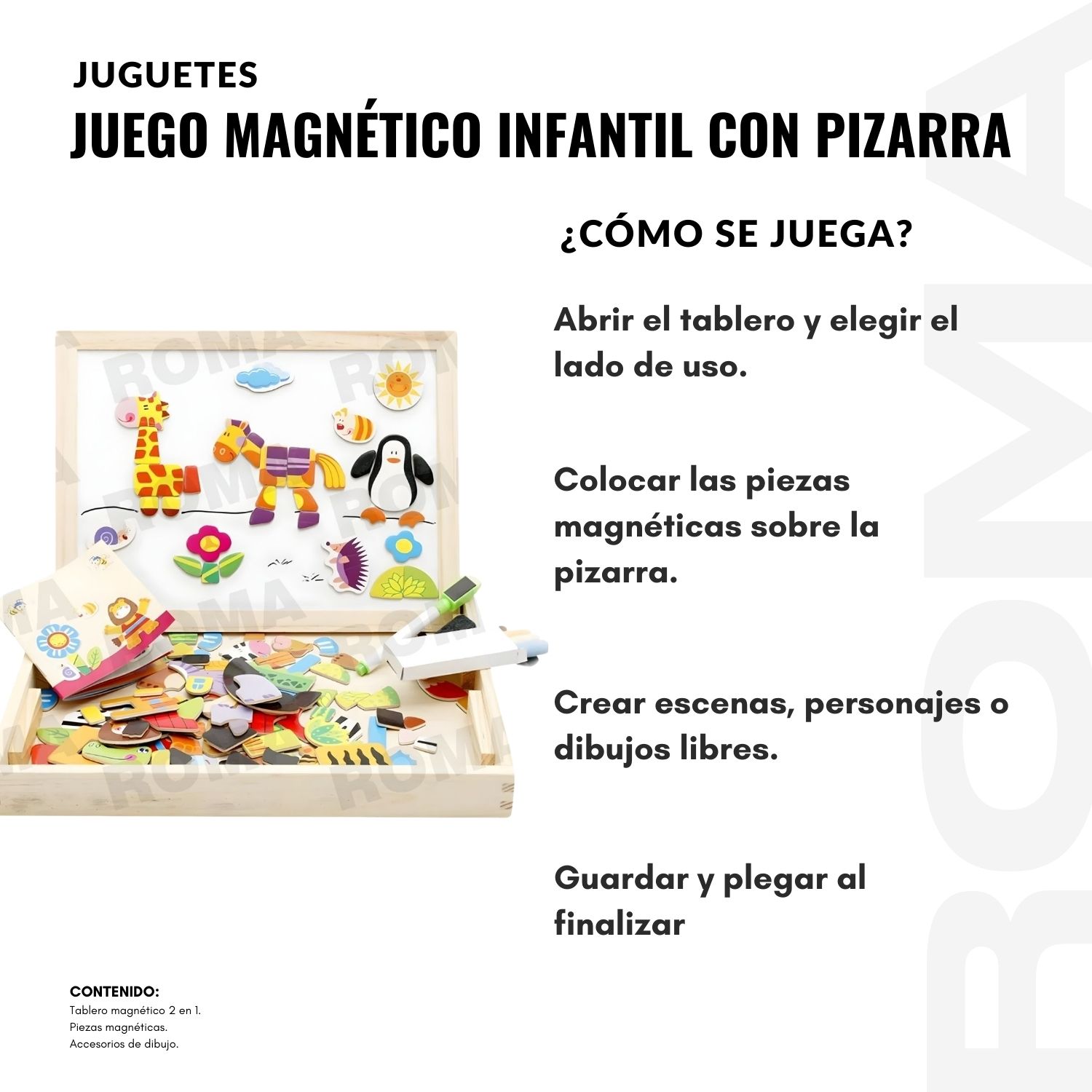 JUEGO MAGNÉTICO INFANTIL CON PIZARRA - 3