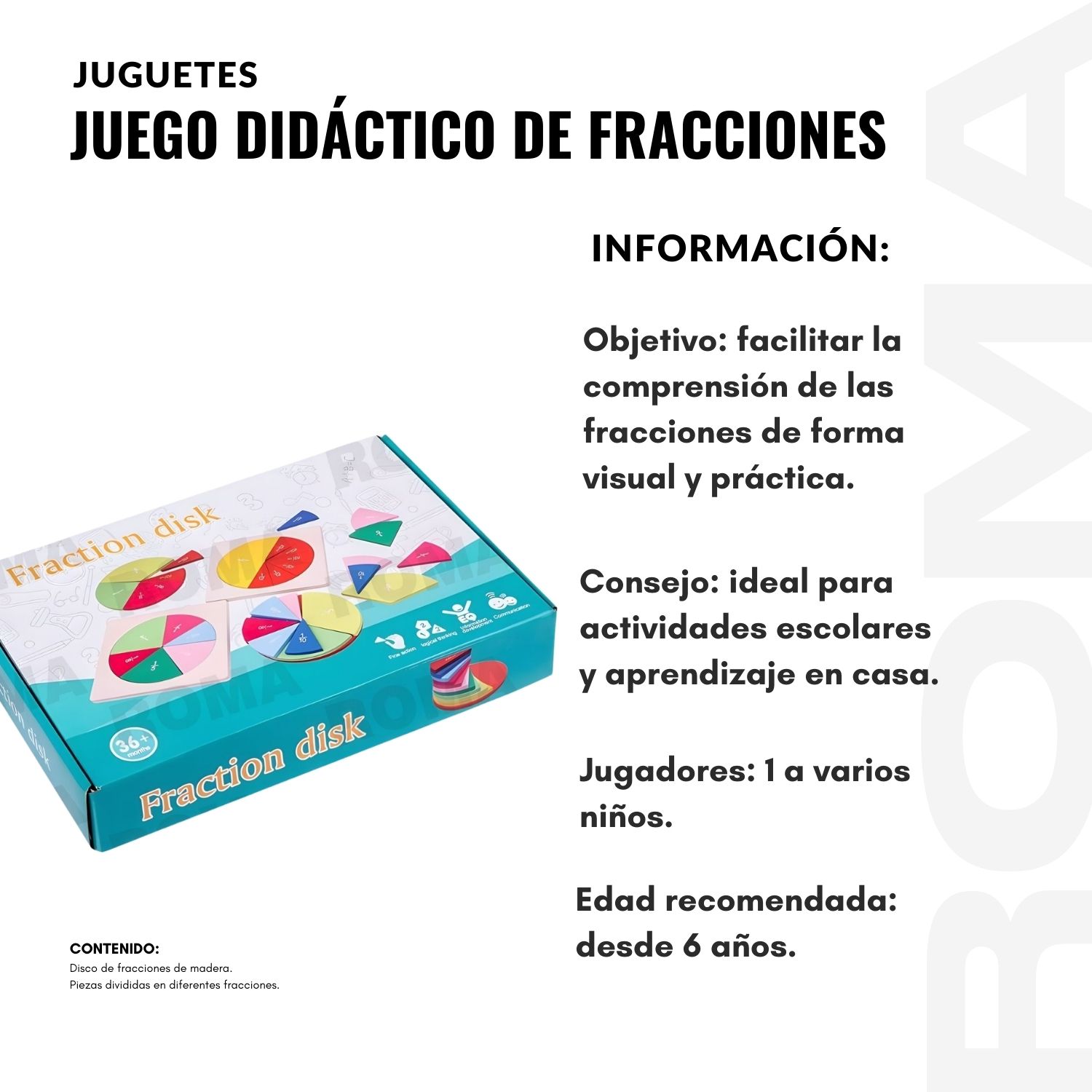 JUEGO DIDÁCTICO DE FRACCIONES CIRCULARES - 2