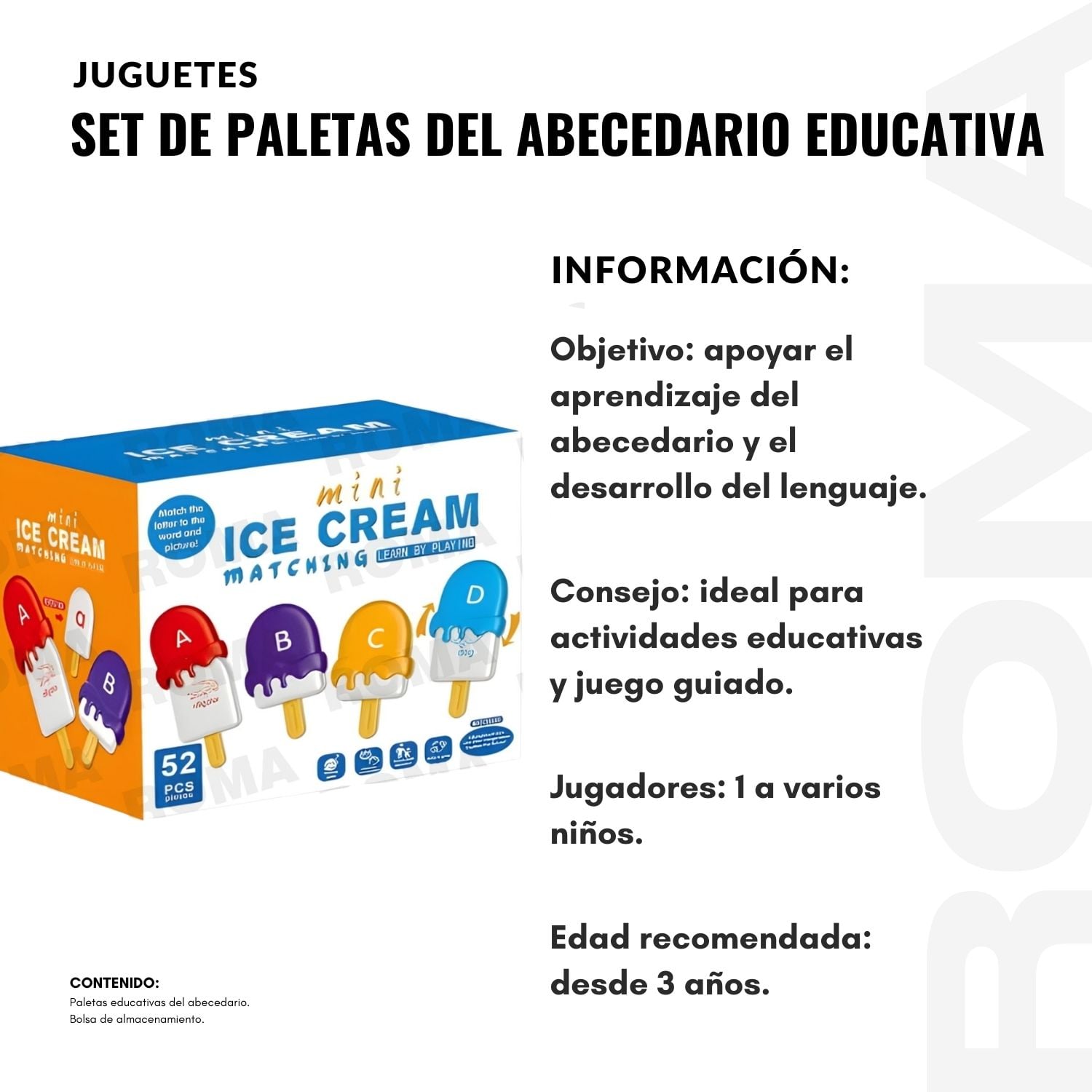 SET DE PALETAS ENCAJABLES - ABECEDARIO - 2