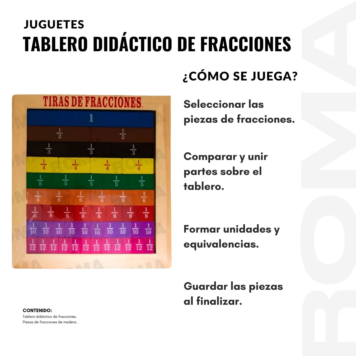 TABLERO DIDÁCTICO DE FRACCIONES - JUEGO DIDÁCTICO - 3