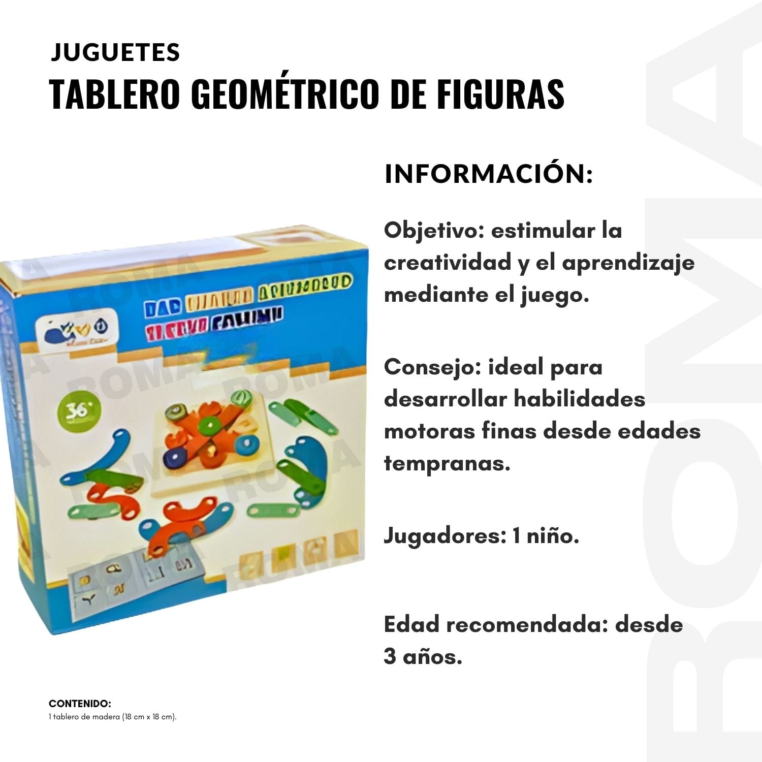 PUZZLE MONTESSORI TABLERO GEOMÉTRICO DE FIGURAS - 2