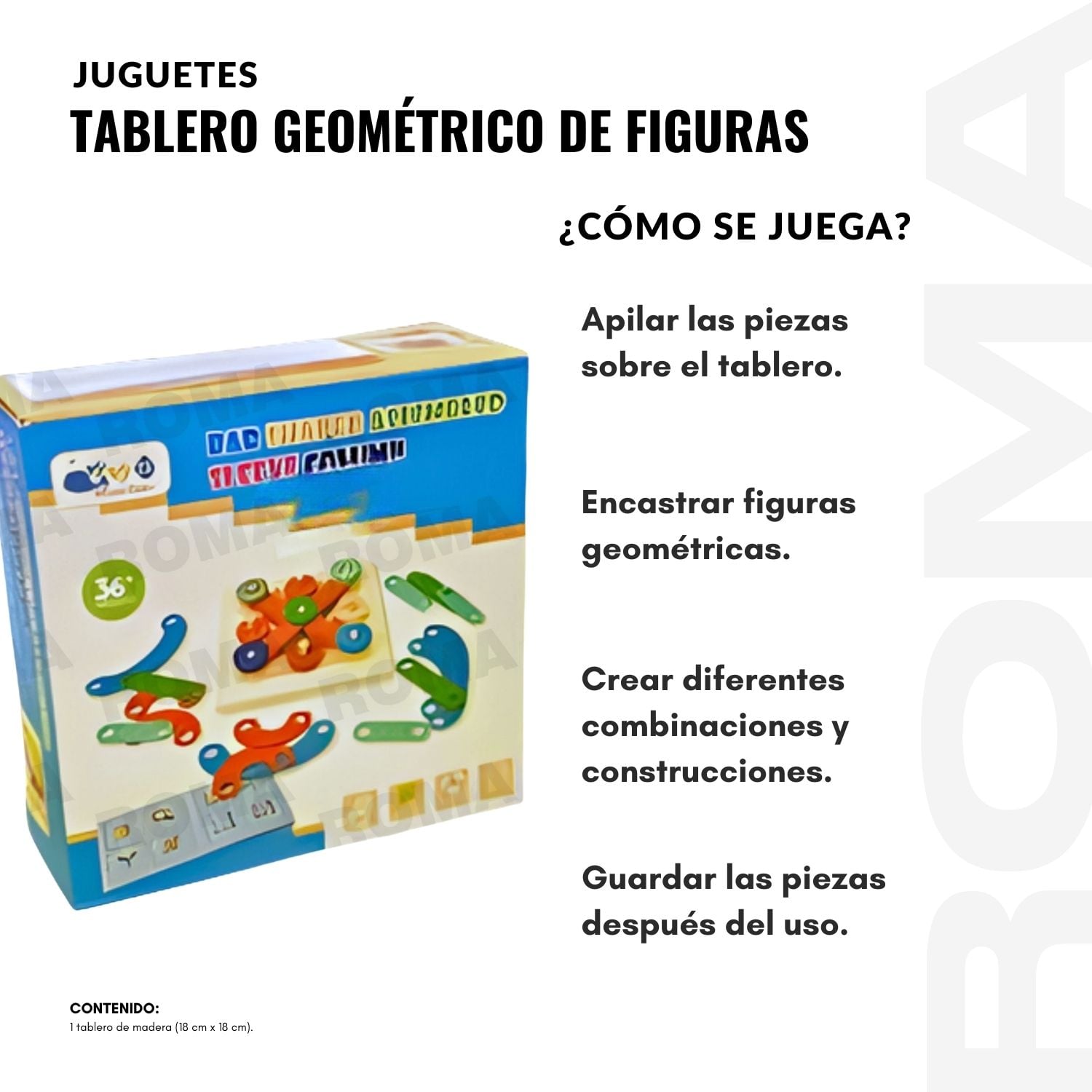 PUZZLE MONTESSORI TABLERO GEOMÉTRICO DE FIGURAS - 3