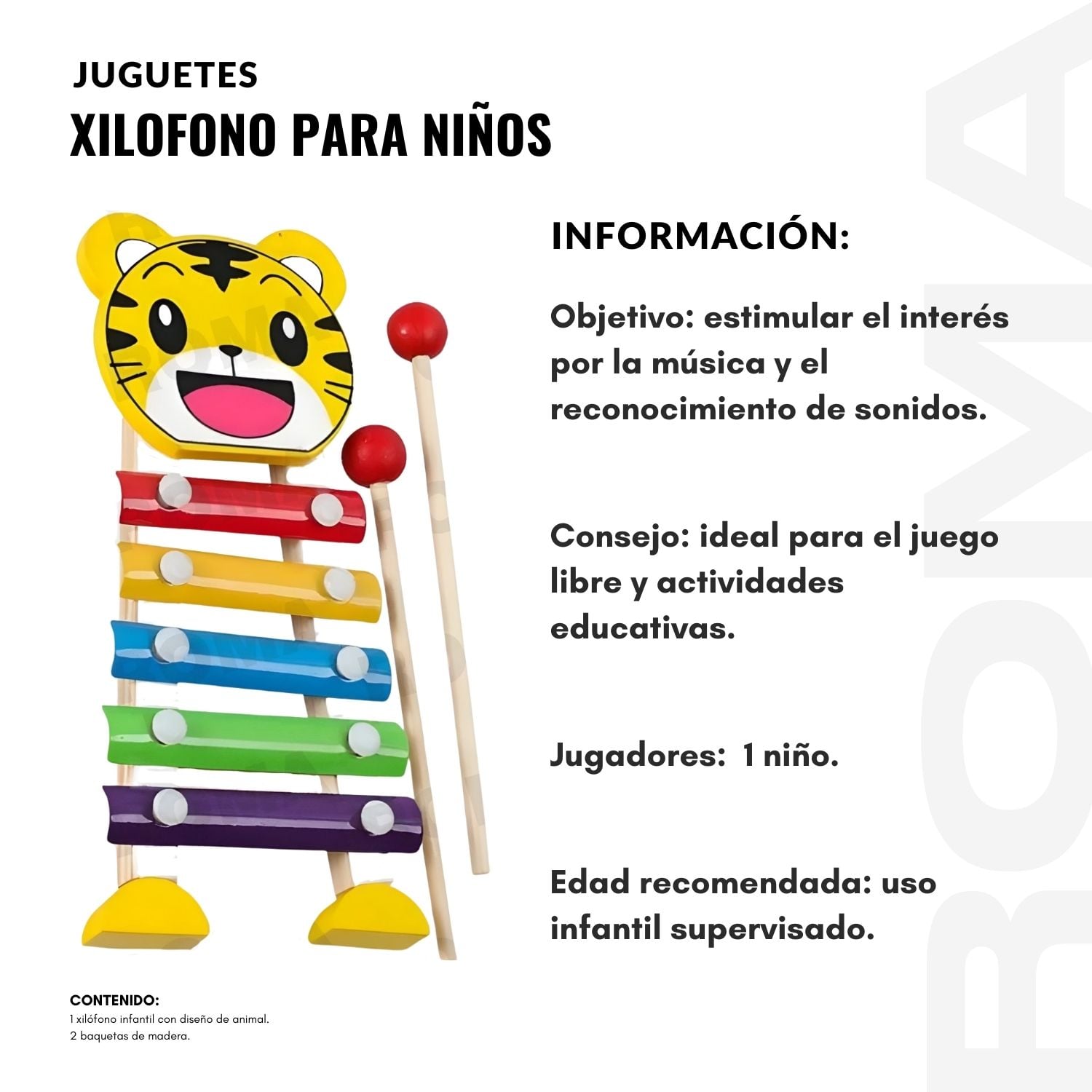 XILOFONO CHICO DE ANIMALITOS PARA NIÑOS - 2
