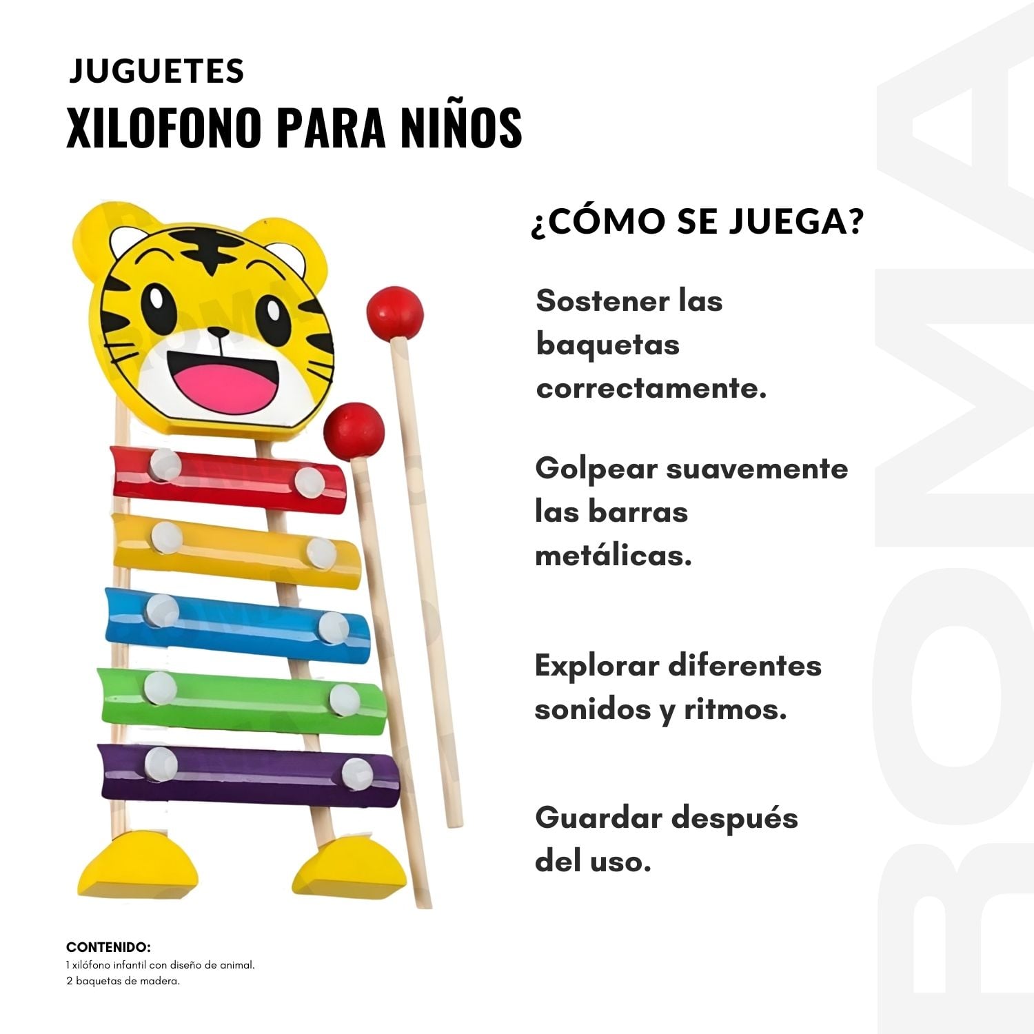 XILOFONO CHICO DE ANIMALITOS PARA NIÑOS - 3