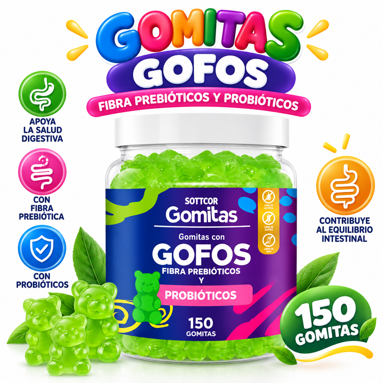 GOMITAS GOFOS NIÑOS 150 GOMITAS SOTTCOR LABS - 1