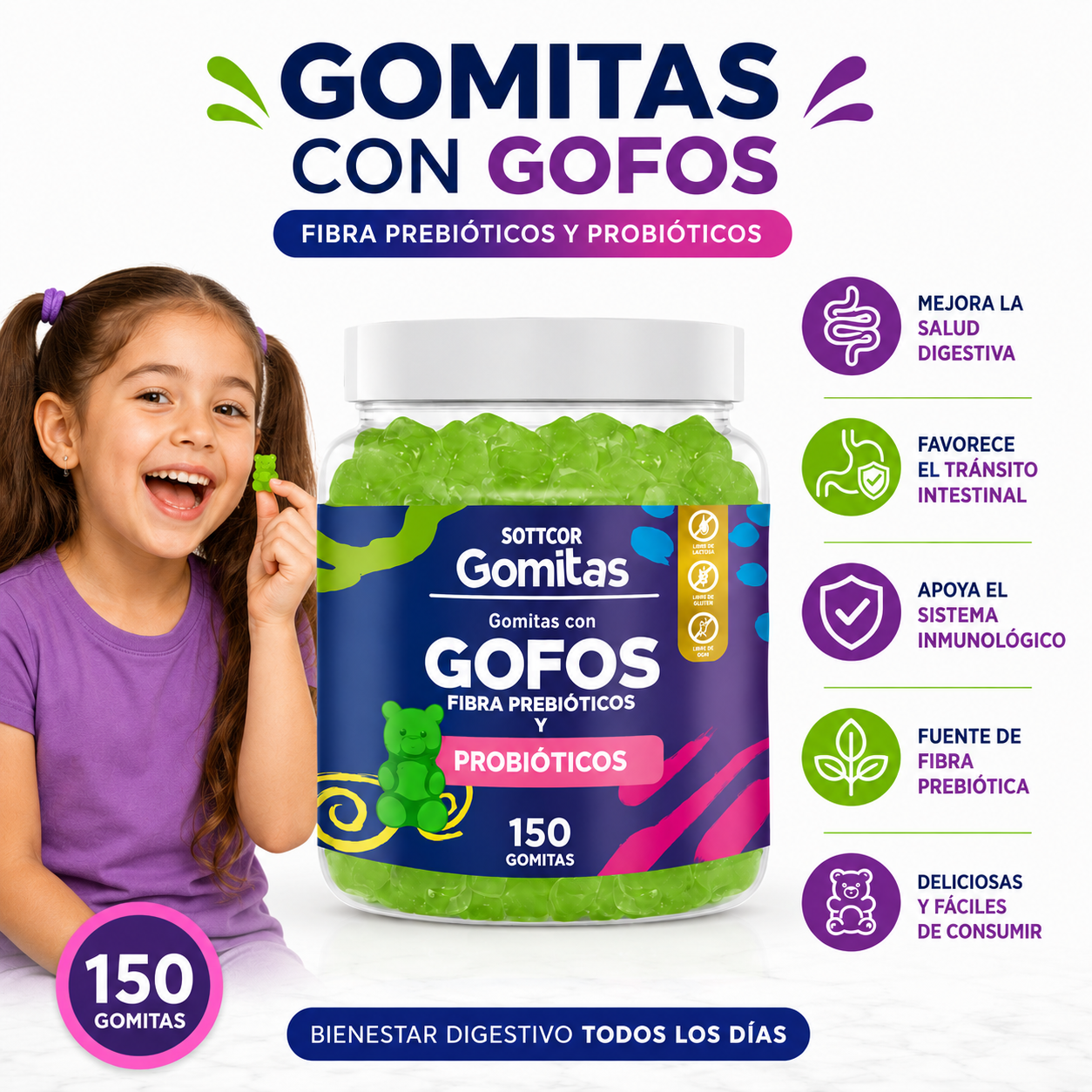 PACK 2 GOMITAS GOFOS NIÑOS 300 GOMITAS SOTTCOR LABS - 2