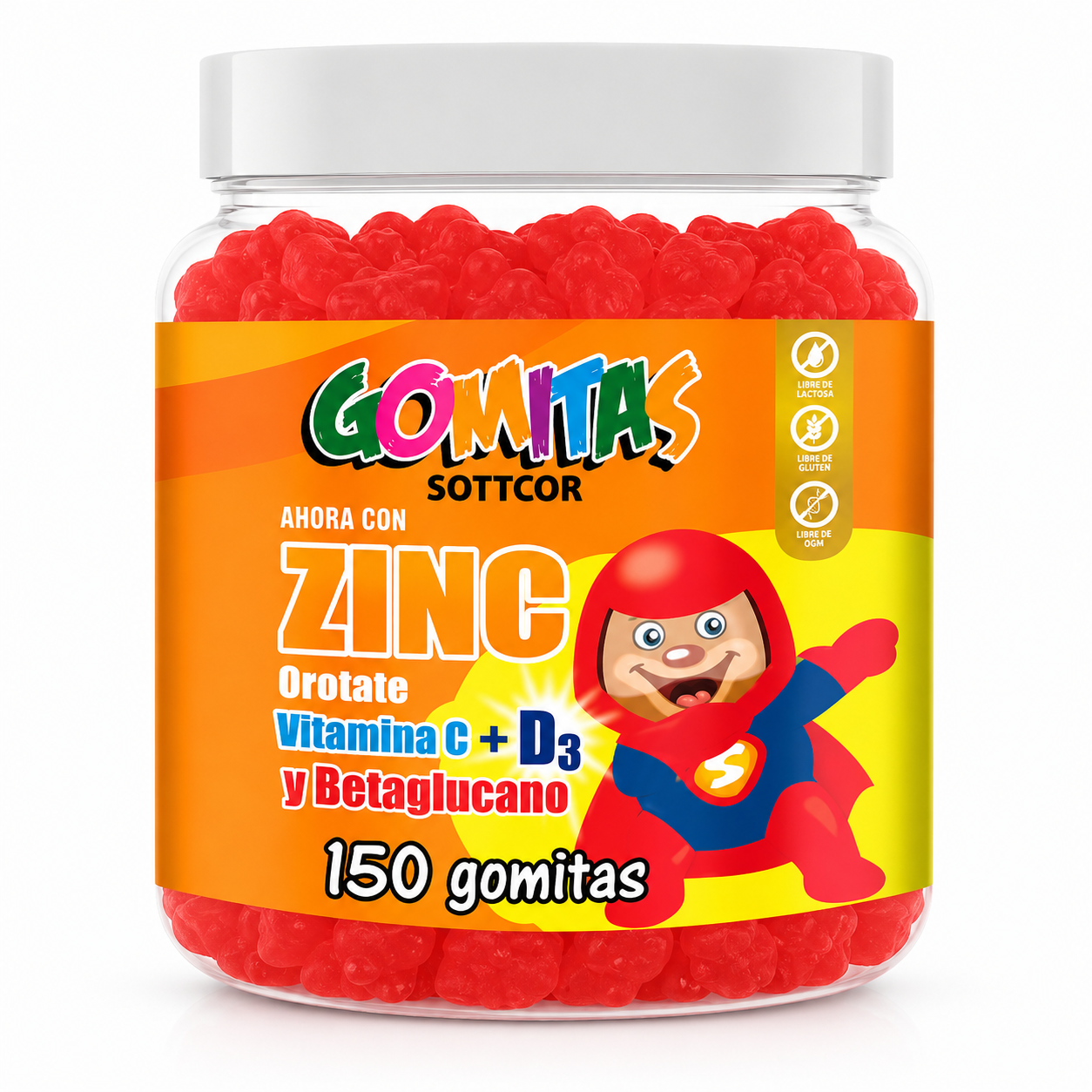 GOMITAS ZINC OROTATE NIÑOS 150 GOMITAS SOTTCOR LABS - 1