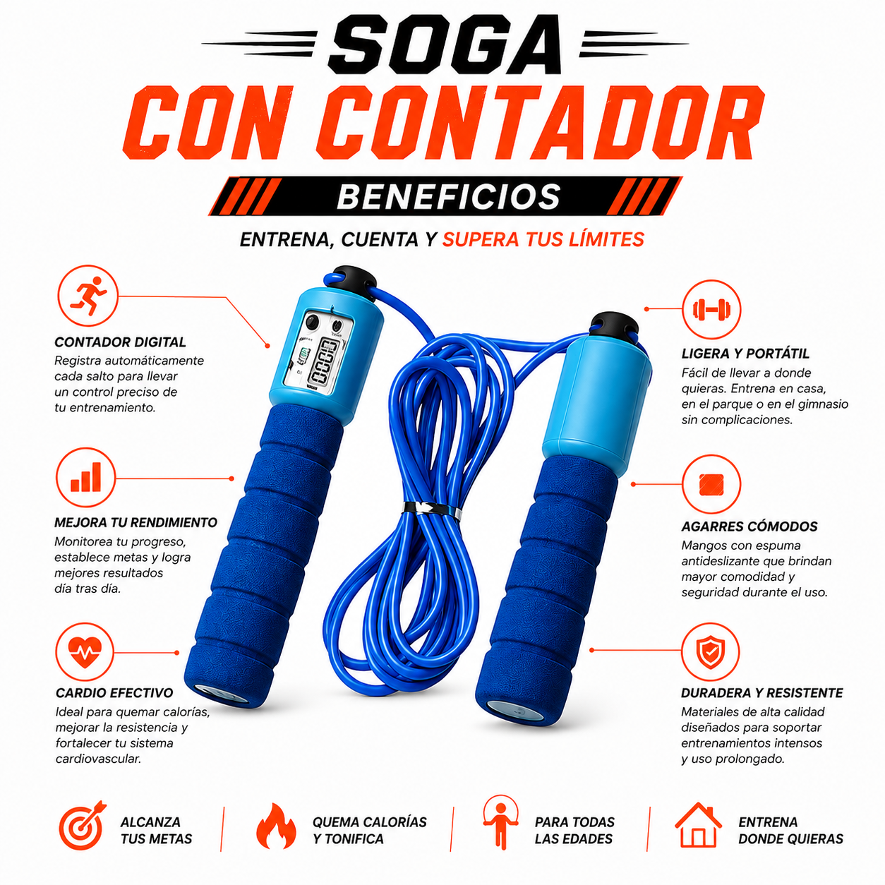 PACK PISTOLA MASAJEADORA 720 Y SOGA CON CONTADOR - 4
