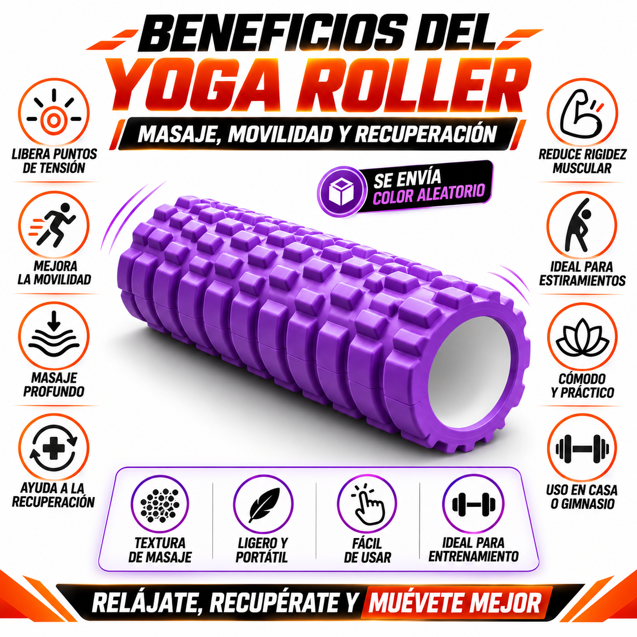 PACK PISTOLA MASAJEADORA 720 Y YOGA ROLLER - 4