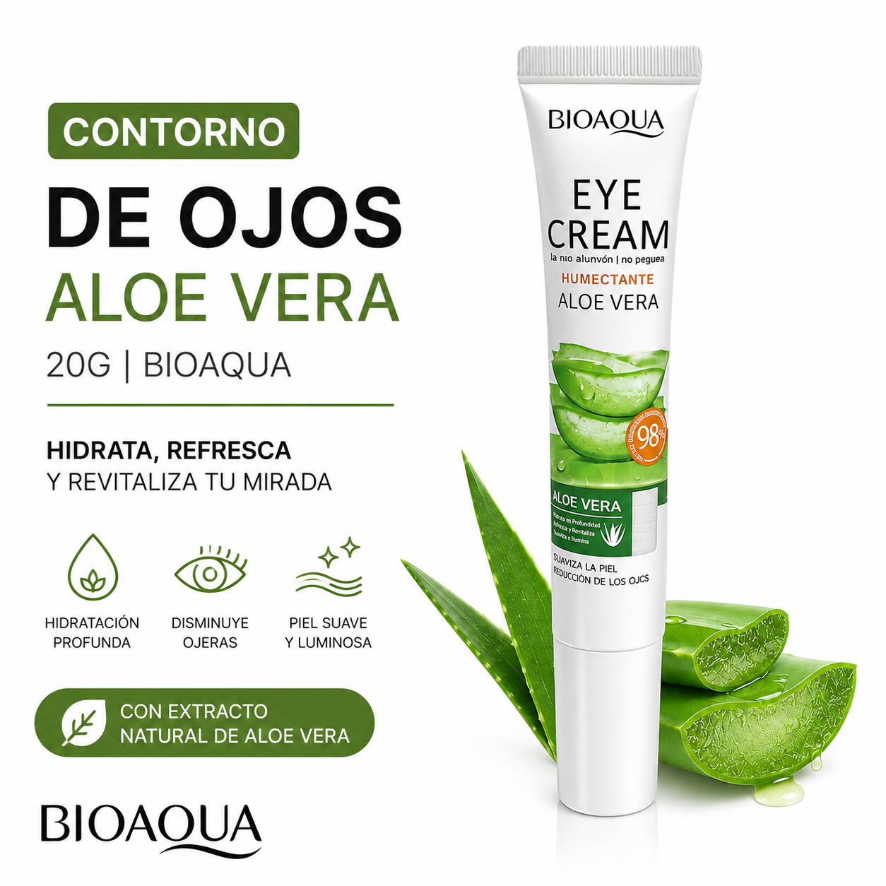 CONTORNO DE OJOS ALOE VERA 20G BIOAQUA - 1