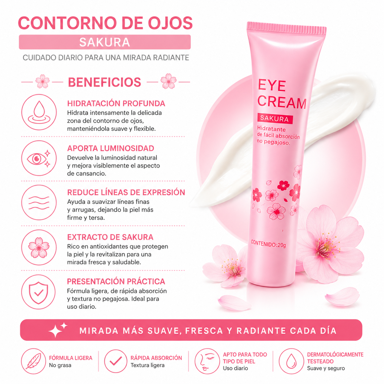PACK 2 CONTORNO DE OJOS SAKURA 20G BIOAQUA - 2