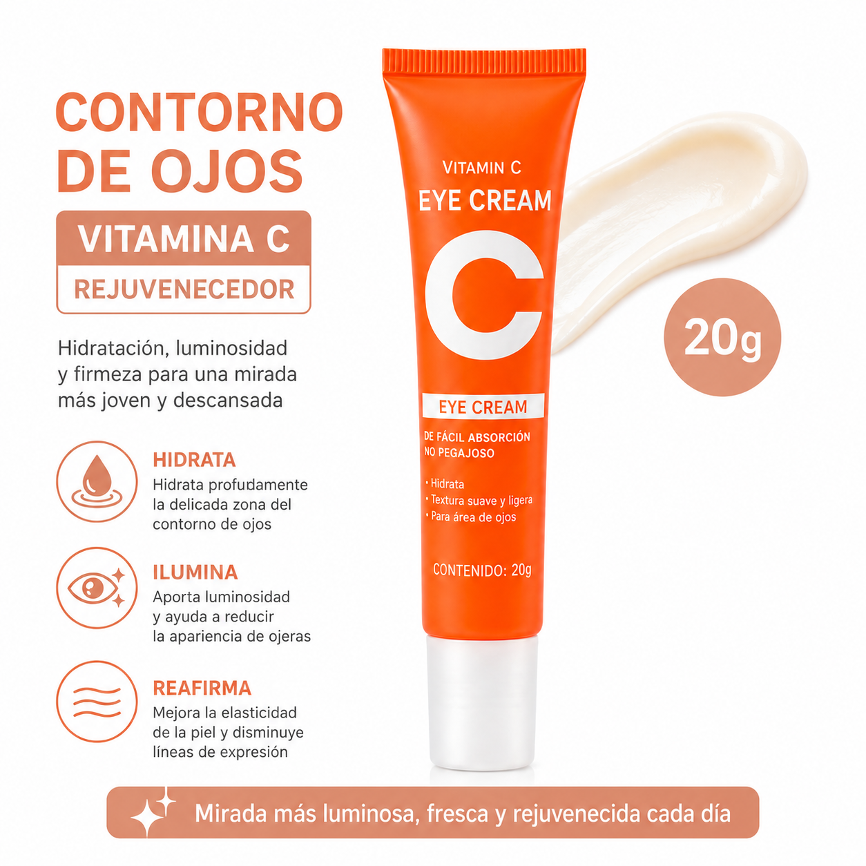 CONTORNO DE OJOS VITAMINA C 20G BIOAQUA - 1