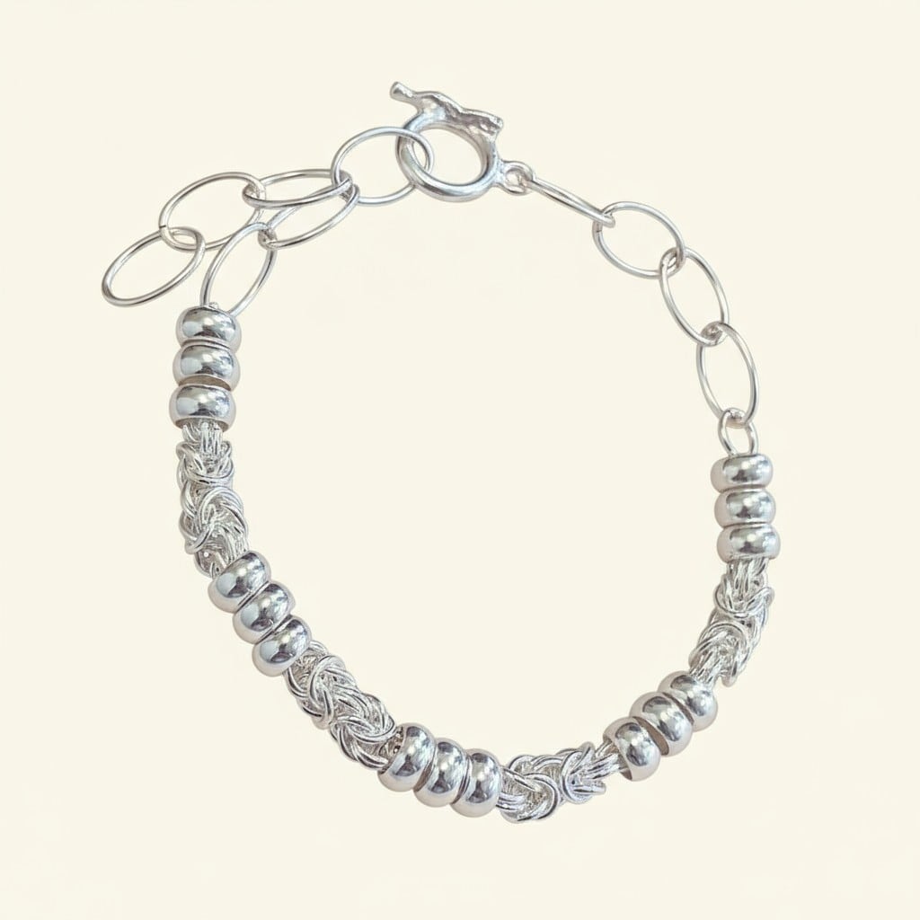 PULSERA DE PLATA TRES DISCOS CON EXT. - 3