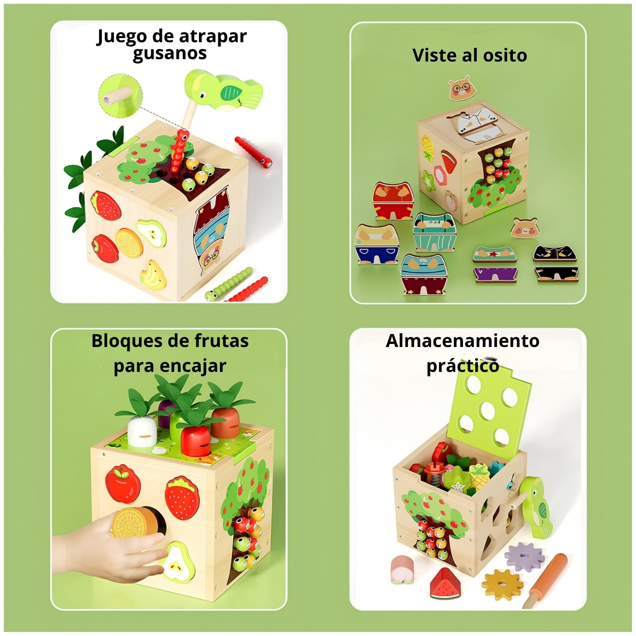 CUBO DE MONTESSORI 5 EN 1 PESCA MAGNETICA Y PÁJARO CARPINTERO - 4