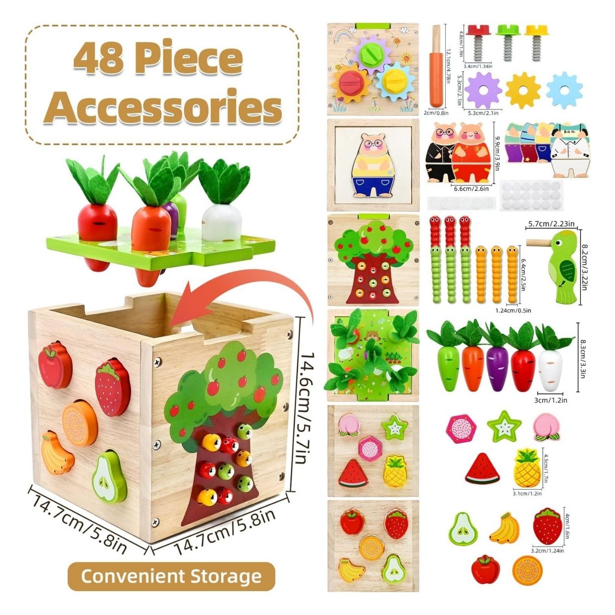 CUBO DE MONTESSORI 5 EN 1 PESCA MAGNETICA Y PÁJARO CARPINTERO - 7