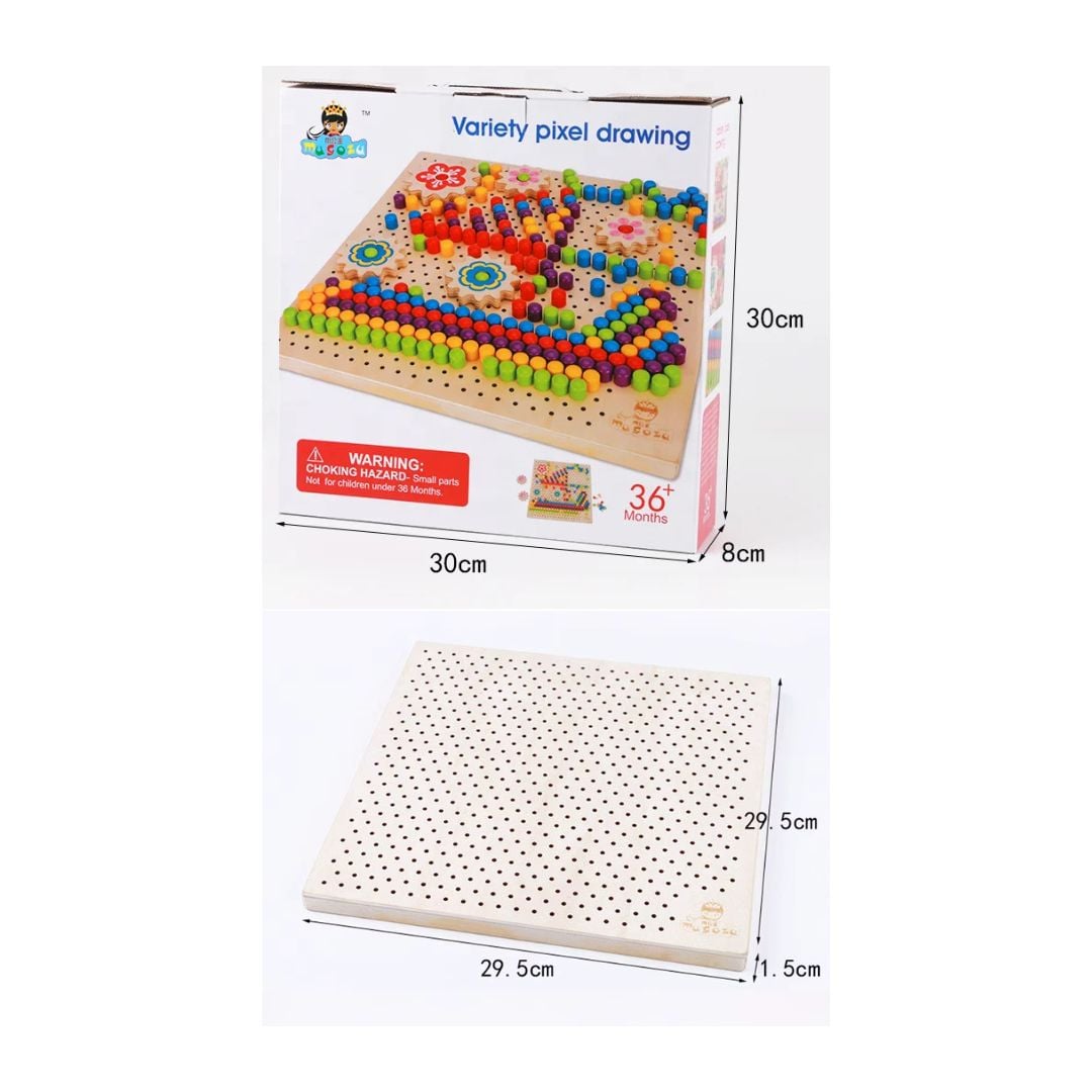 TABLERO DIDÁCTICO CON PINES Y ENGRANAJES PARA NIÑOS - 4