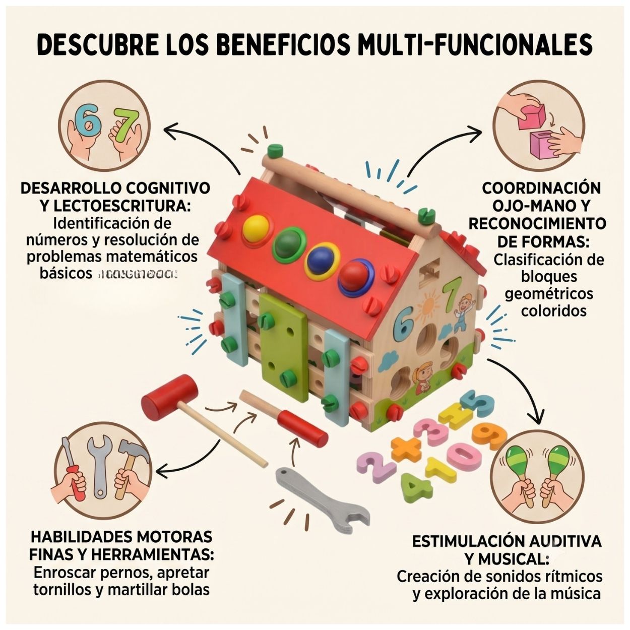 JUEGO DIDÁCTICO CASA ARMABLE CON XILÓFONO DE COLORES - 2