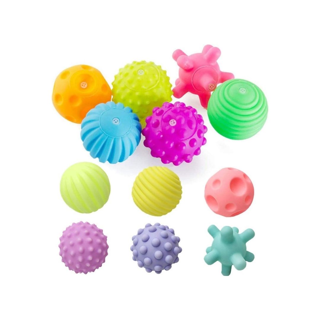 SET 12 PELOTAS SENSORIALES COLORIDAS PARA BEBÉ - 2