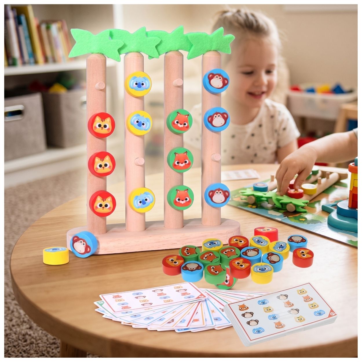 JUEGO PALMERA CLASIFICACION DE ANIMALES Y COLORES MONTESSORI - 1